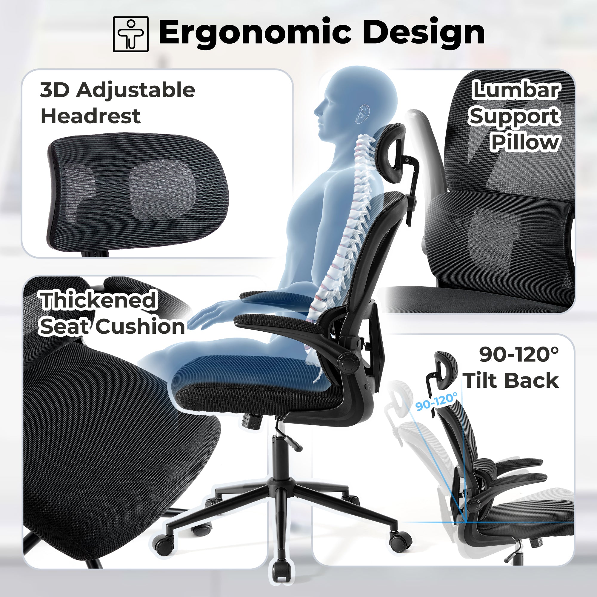 Ovios Office Chair, Ergonomic High Back,Lumbar Support