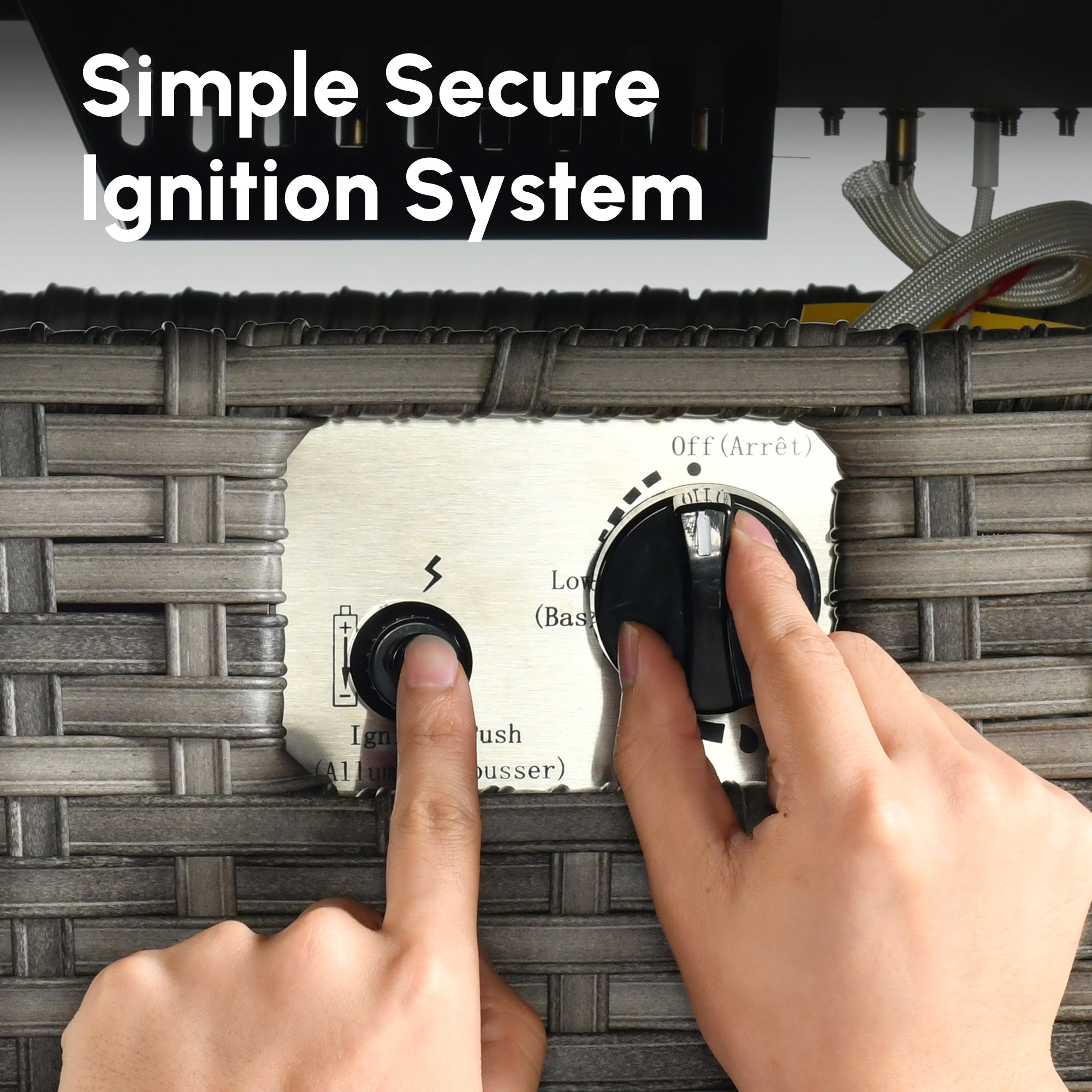 Ovios Rectangle Patio Propane Outdoor 42.12'' Fire Pit Table with Lid