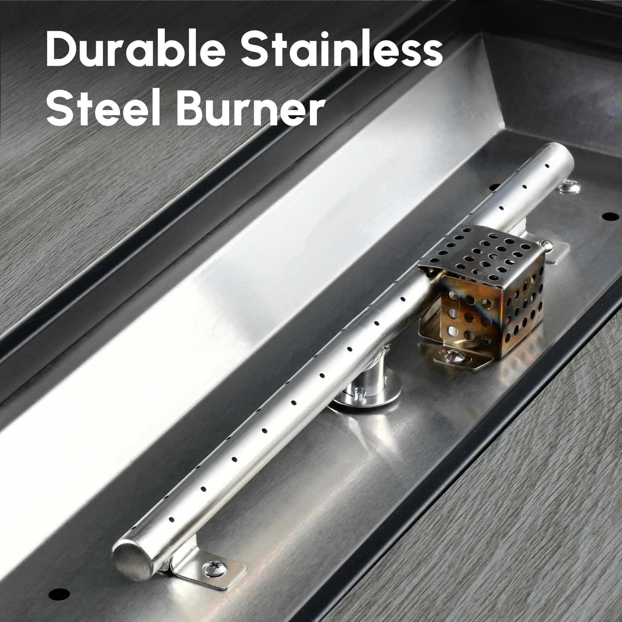 Ovios Rectangle Patio Propane Outdoor 42.12'' Fire Pit Table with Lid