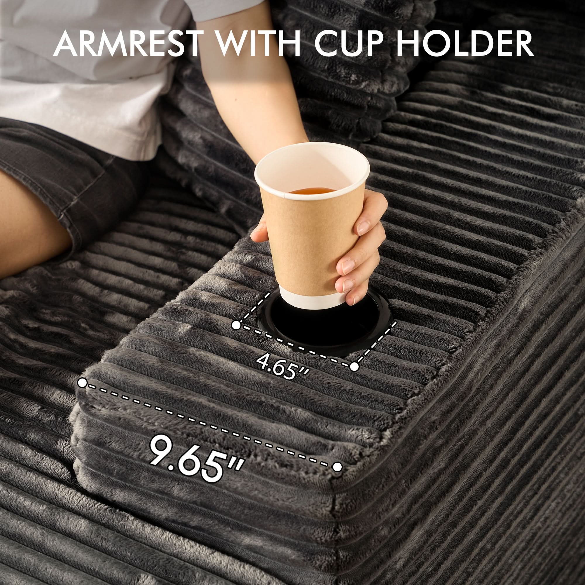 OVIOS Boneless Chaise Lounge,Luxurious Faux Fur, No Assembly Required