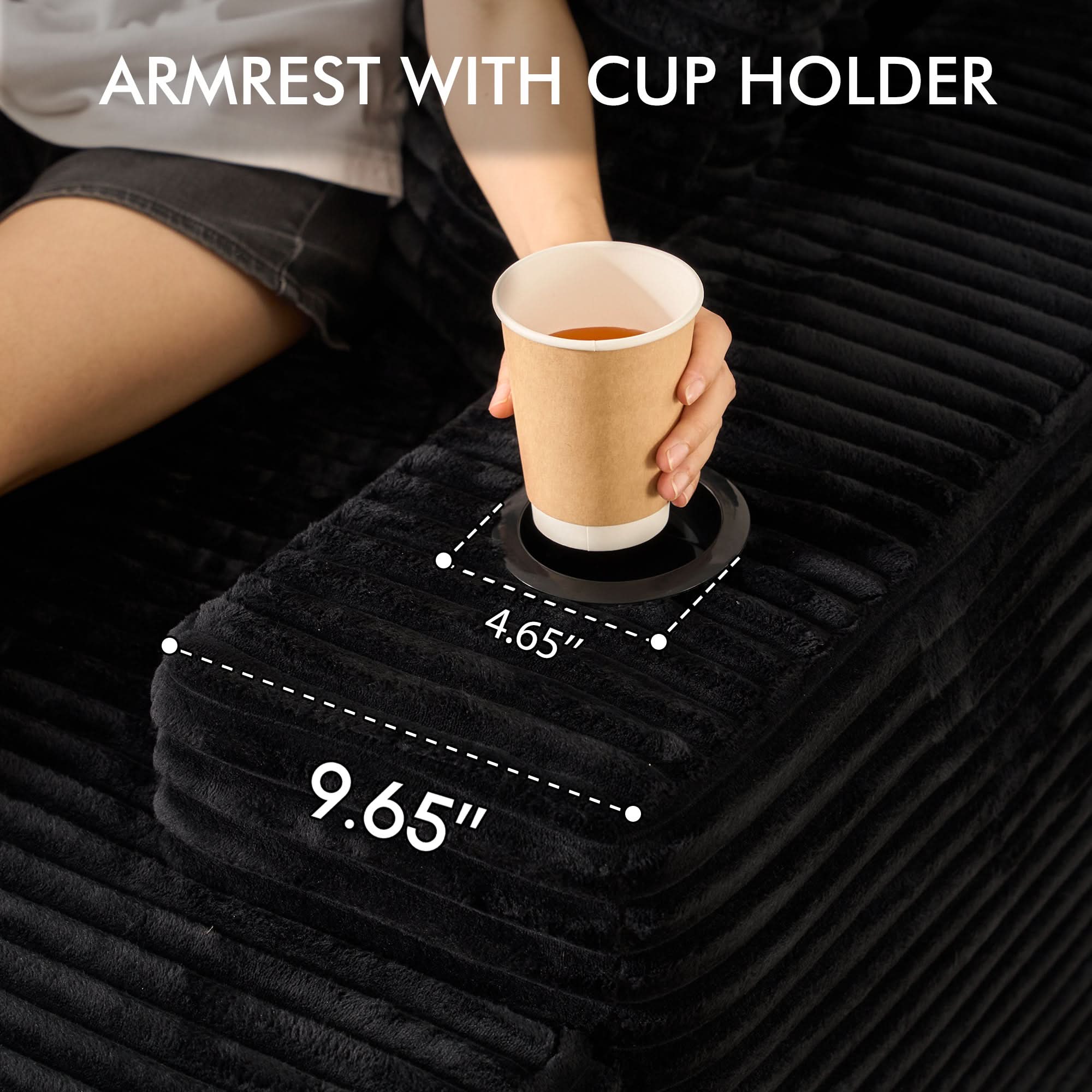 OVIOS Boneless Chaise Lounge,Luxurious Faux Fur, No Assembly Required