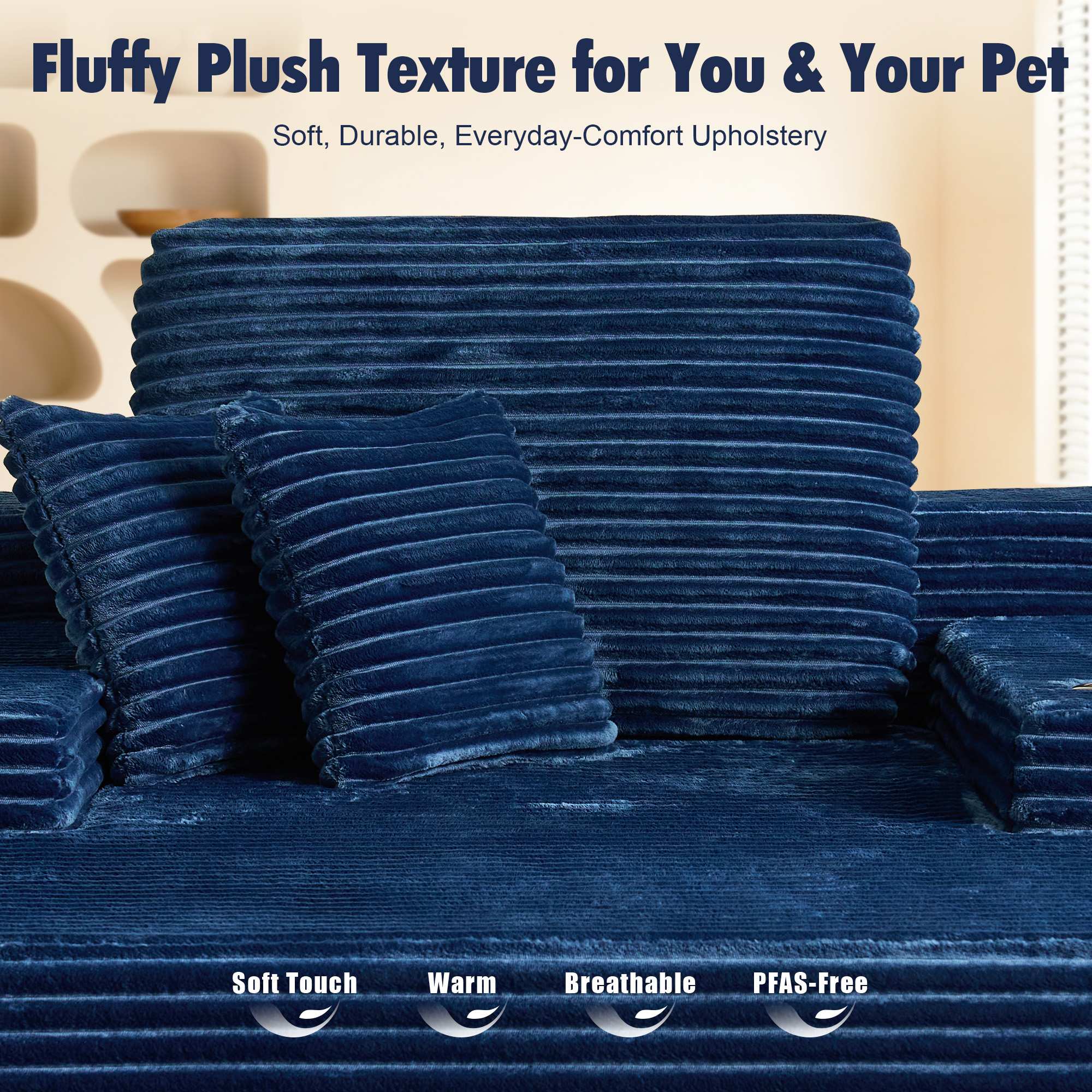 OVIOS 67" Chaise Lounge Chair with Cup Holders