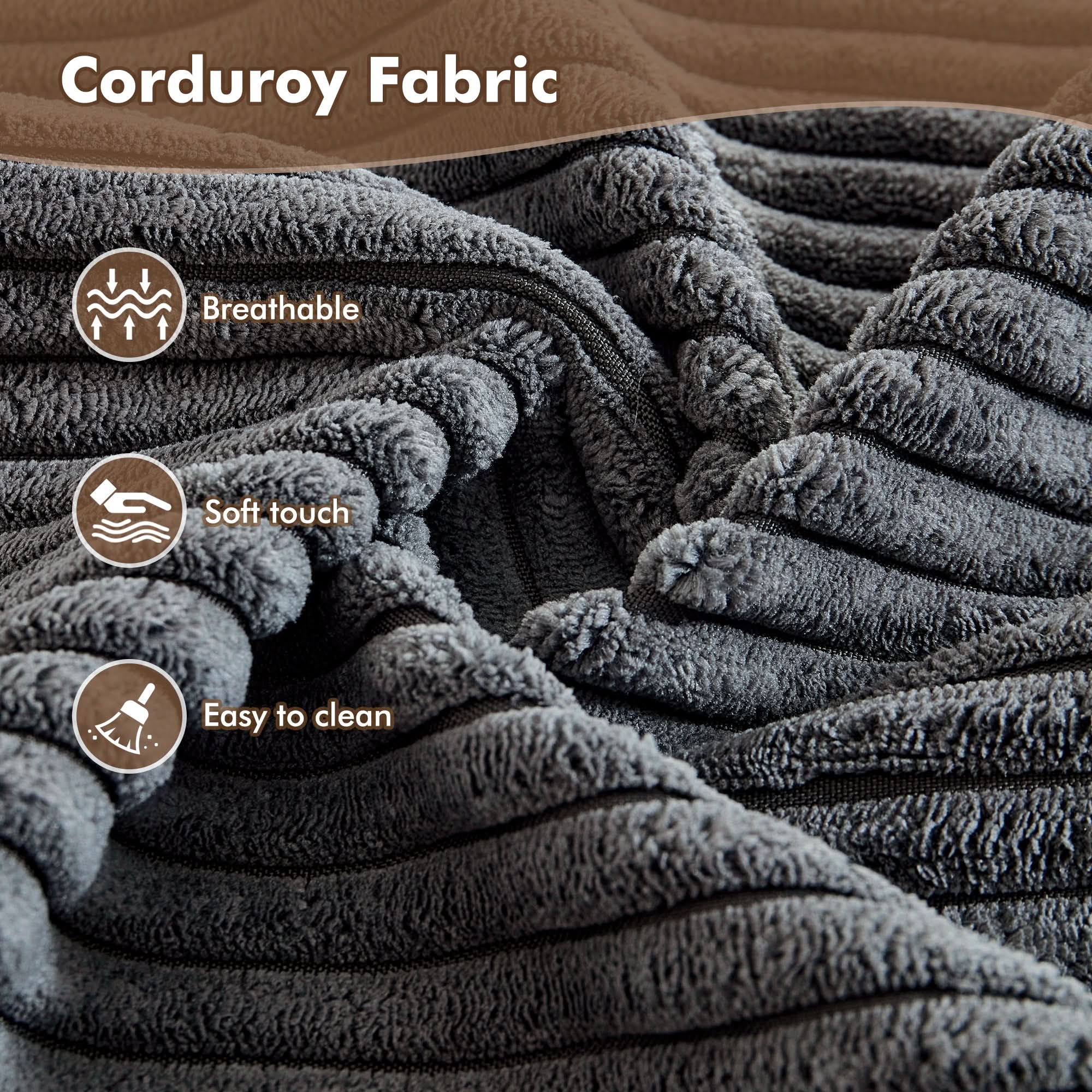 OVIOS Boneless Chaise Lounge,Luxurious Faux Fur, No Assembly Required