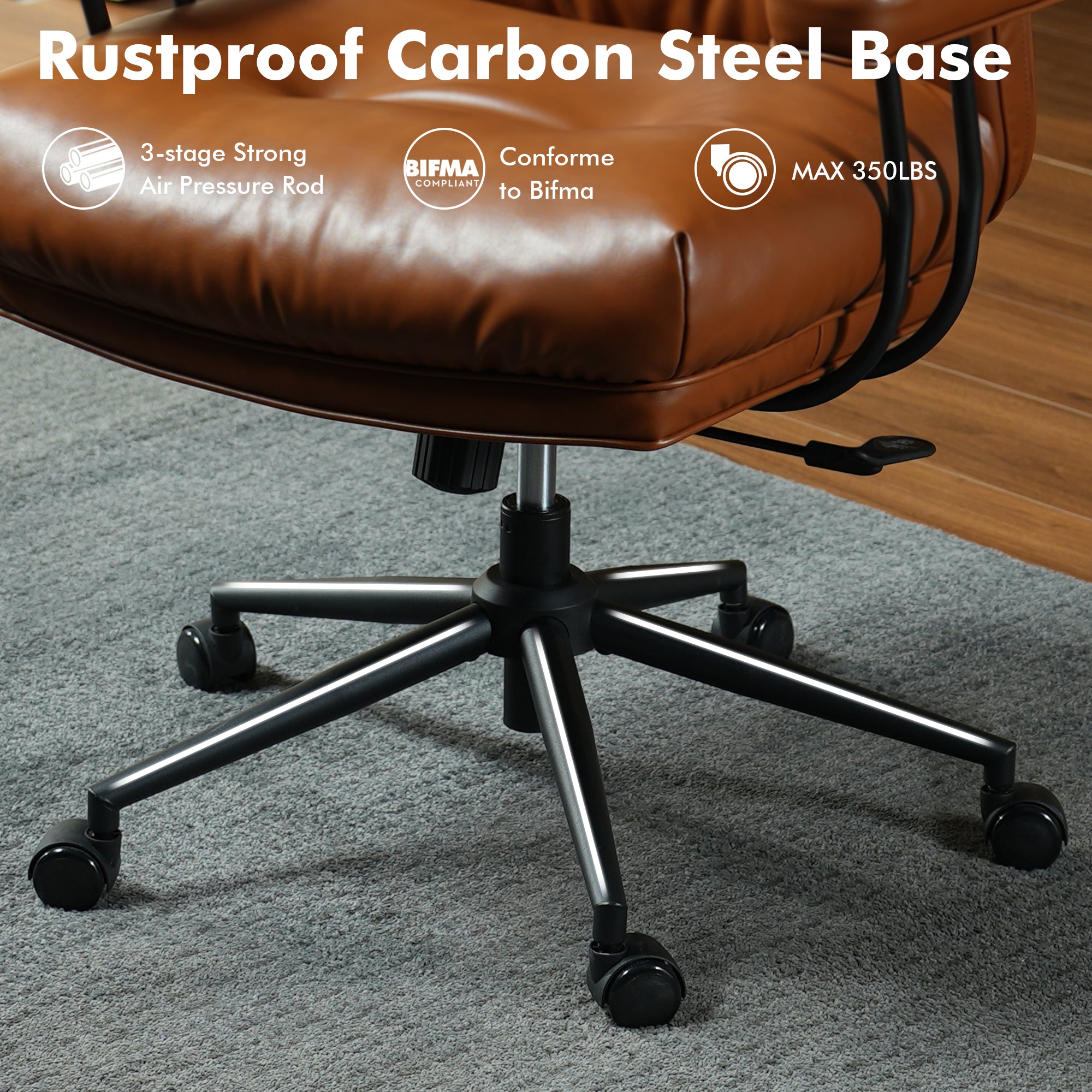 Ovios Office Executive Chair Oversize Cushions PU Fabric