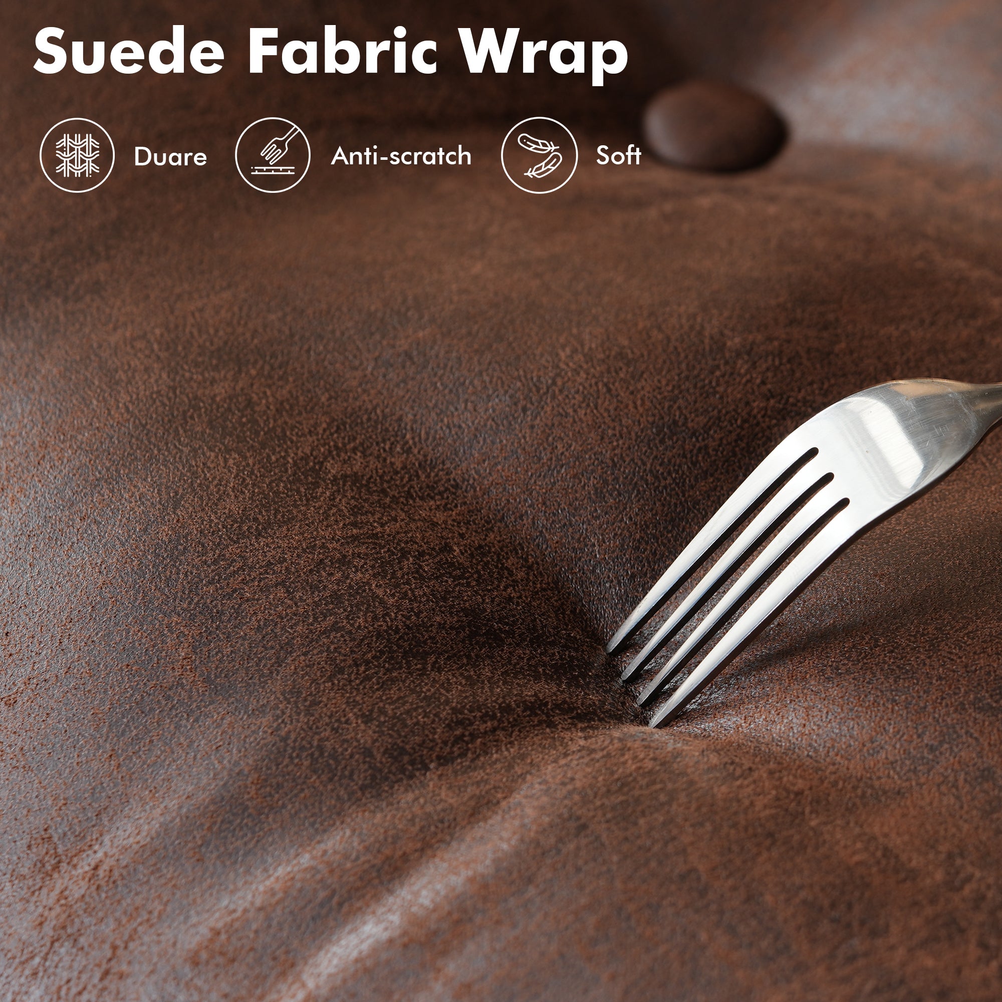 OVIOS Office Executive Chair Oversize Cushions Suede Fabric