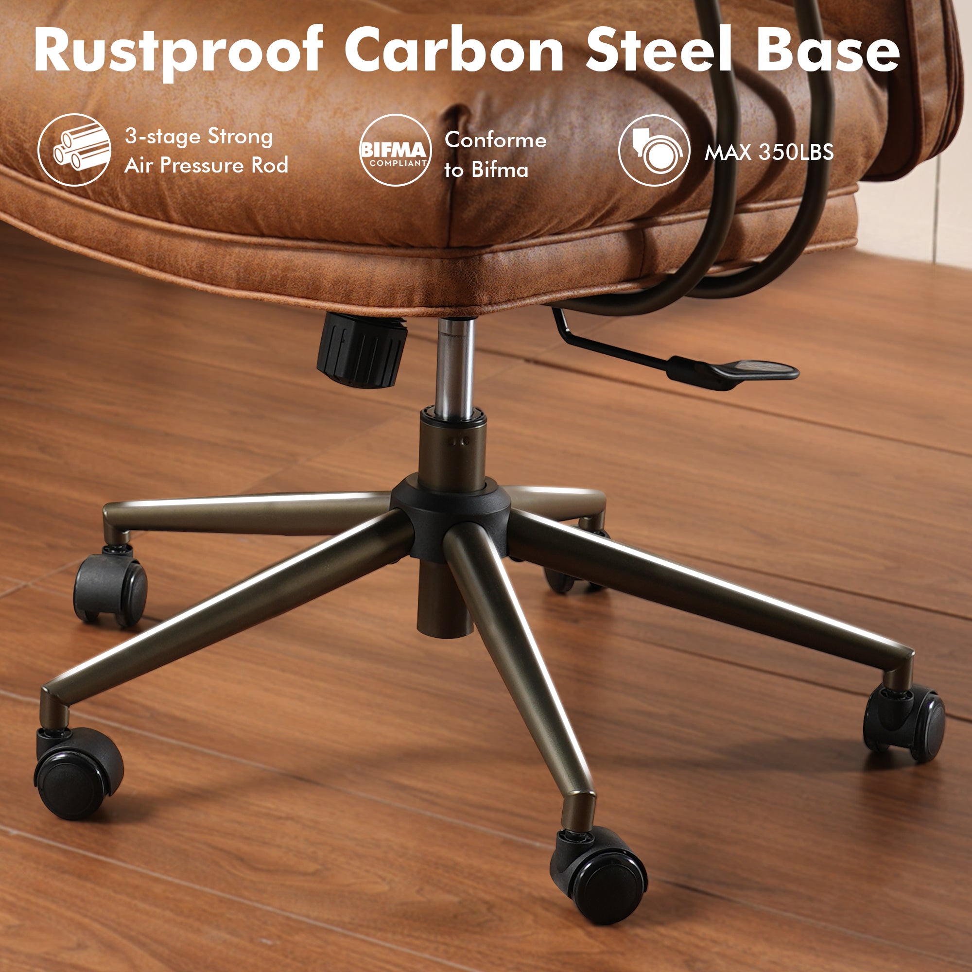 OVIOS Office Executive Chair Oversize Cushions Suede Fabric