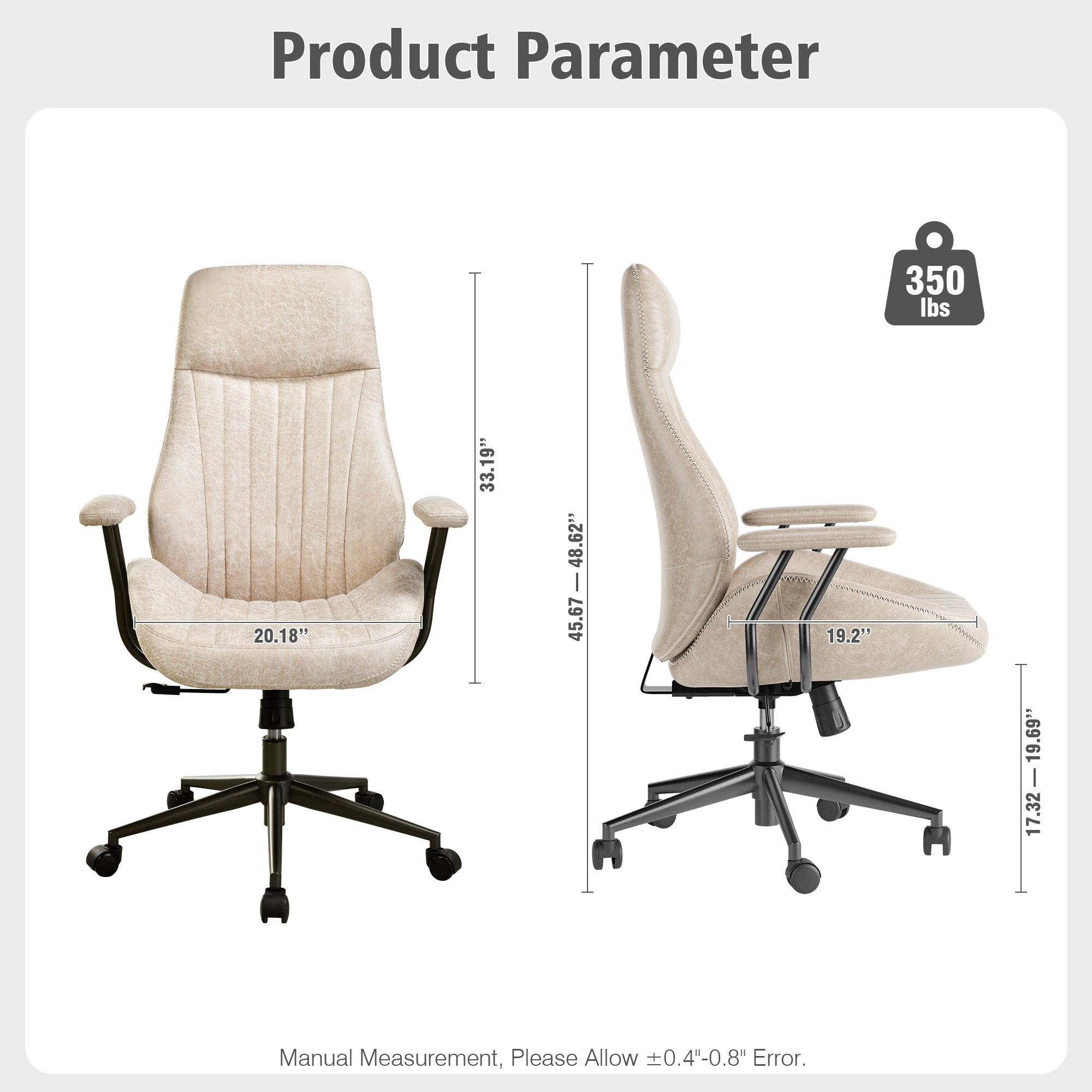 OVIOS Office Chair Ergonomic High Back Suede Fabric for Executive or Home Office