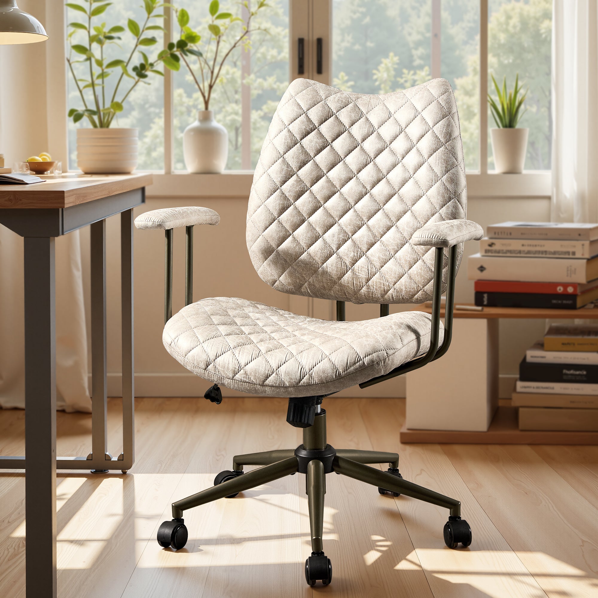 OVIOS Mid-Back Ergonomic Office Chair for Home Workspace