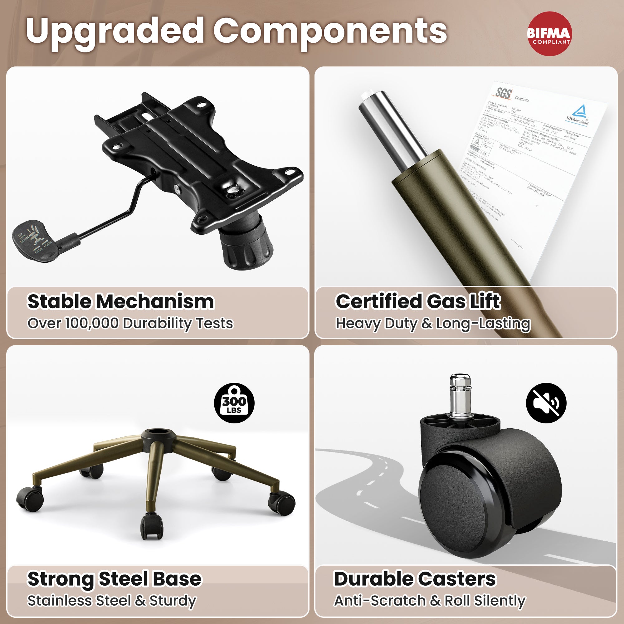 OVIOS Mid-Back Ergonomic Office Chair for Home Workspace