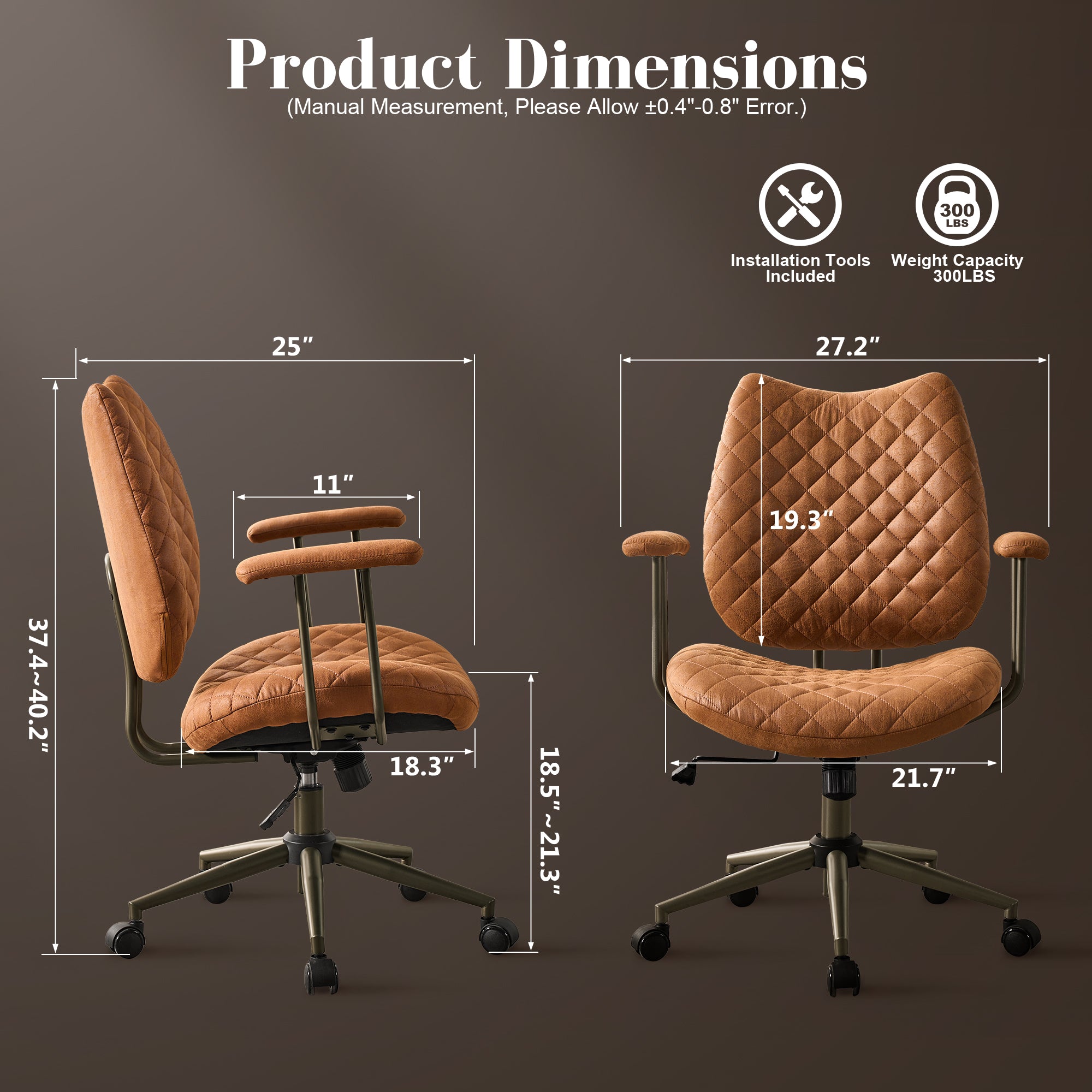 OVIOS Mid-Back Ergonomic Office Chair for Home Workspace