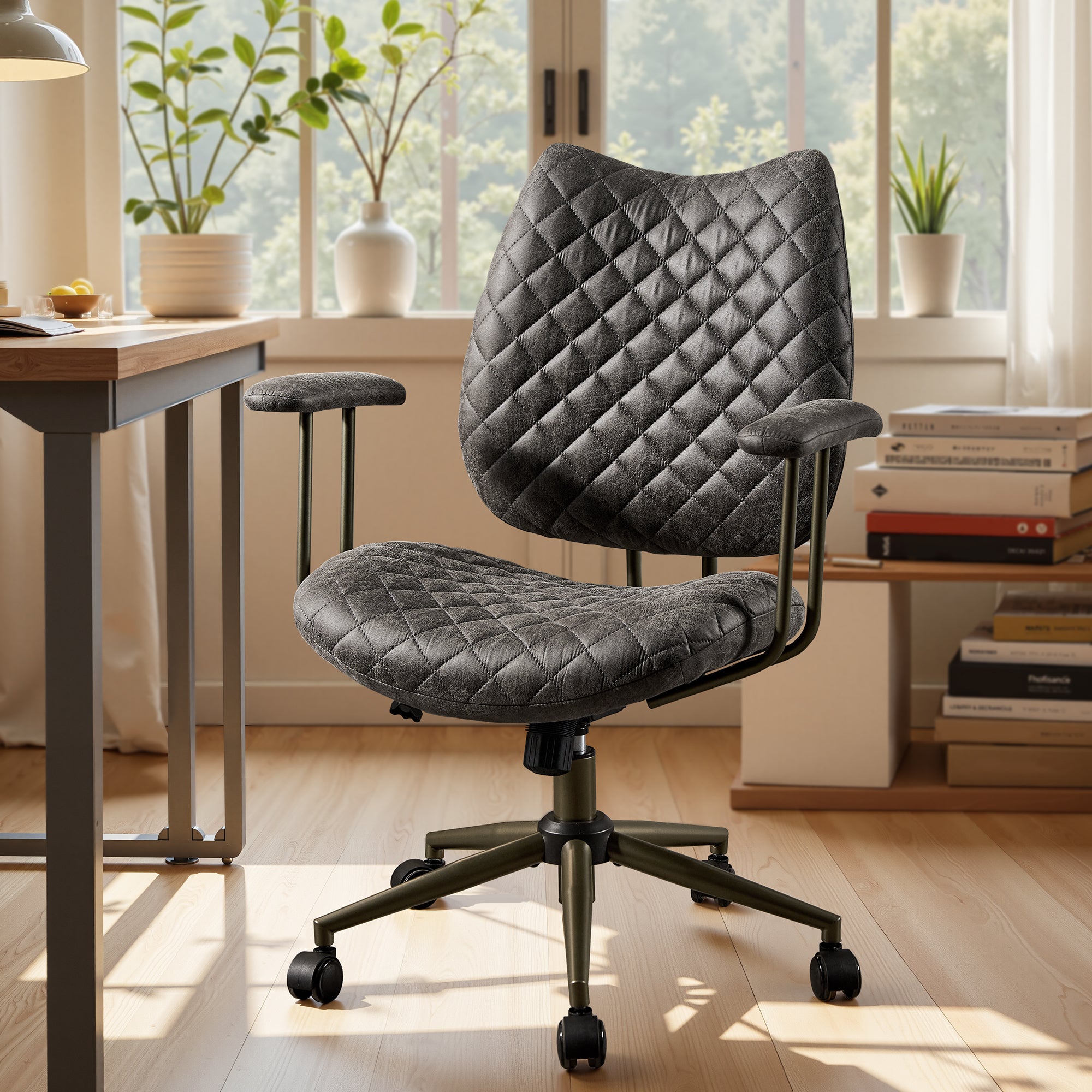 OVIOS Mid-Back Ergonomic Office Chair for Home Workspace