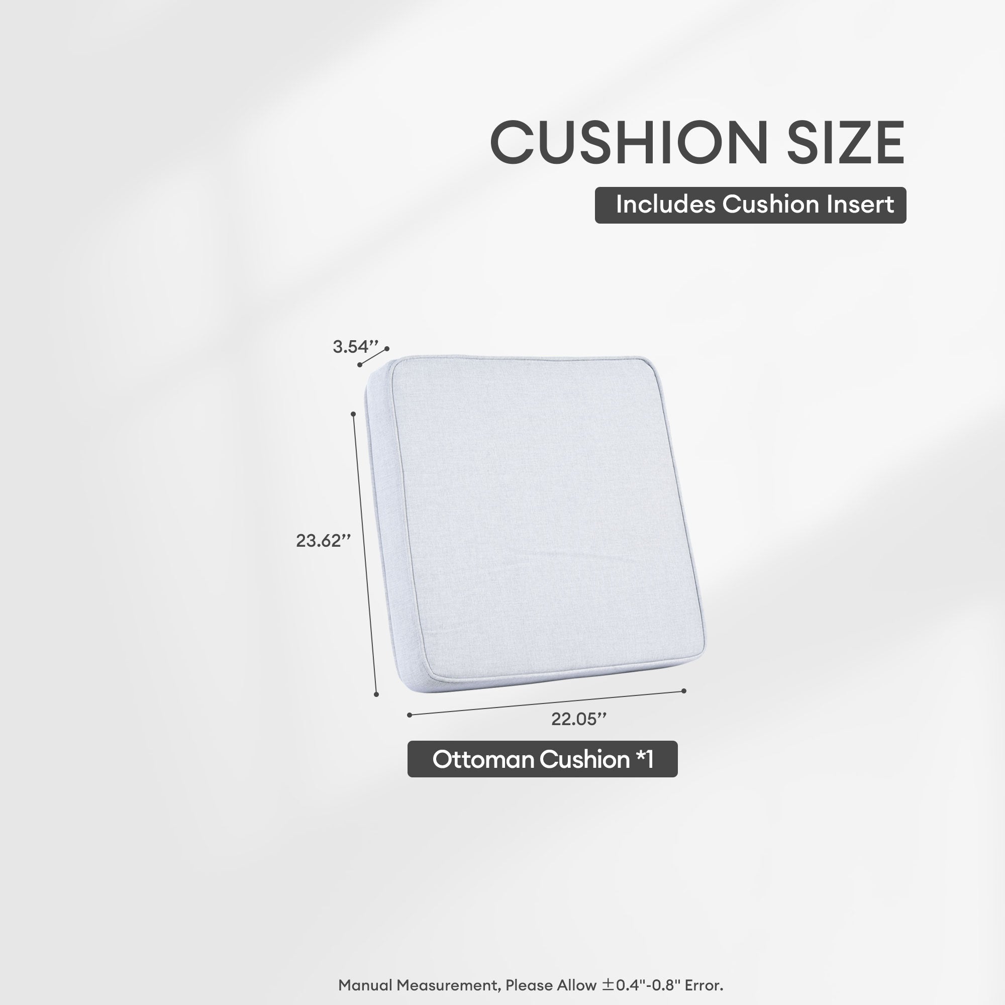 OVIOS Vultros Series Replacement Seat, Back, Ottoman Cushion (Refer to the Dimension in Description)