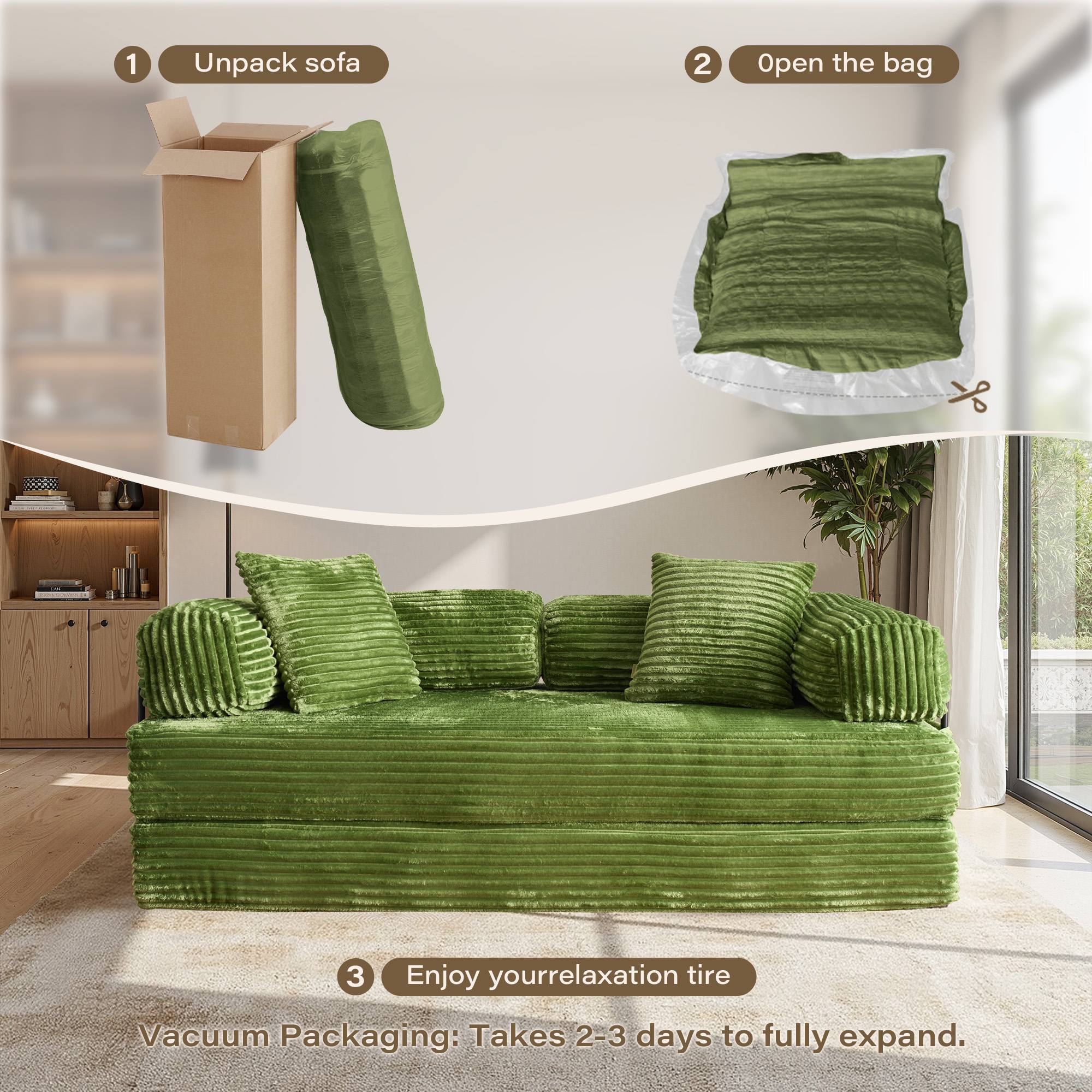 Ovios 80" Convertible Modular Sofa Bed