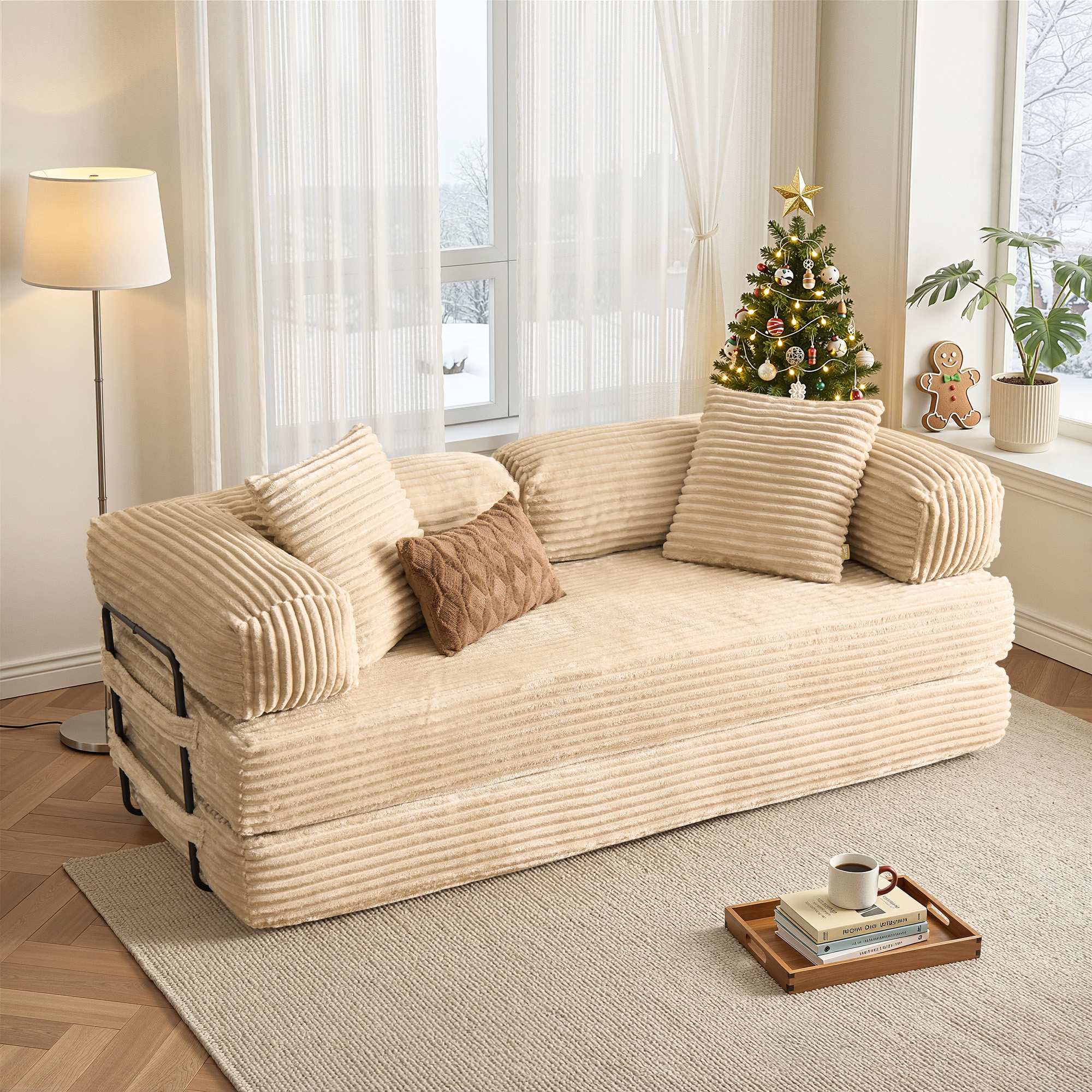 Ovios 80" Convertible Modular Sofa Bed