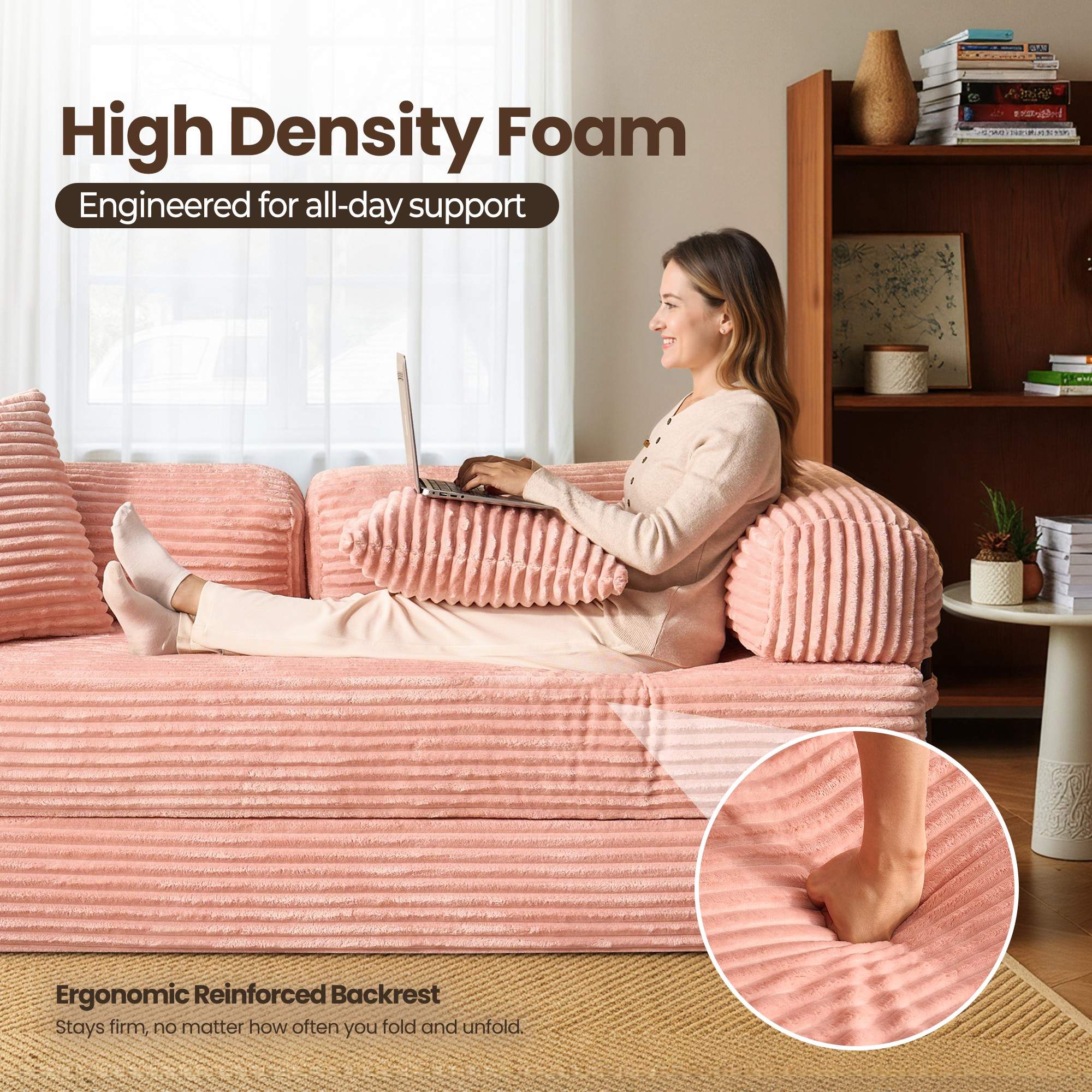 Ovios 80" Convertible Modular Sofa Bed