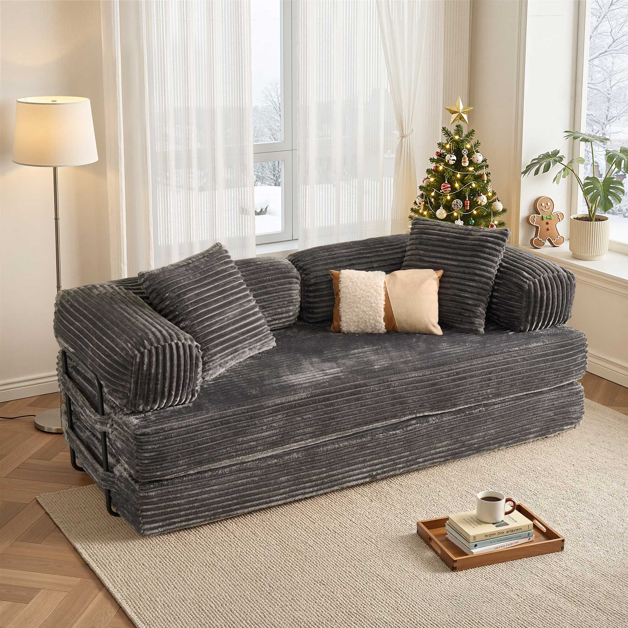 Ovios 80" Convertible Modular Sofa Bed