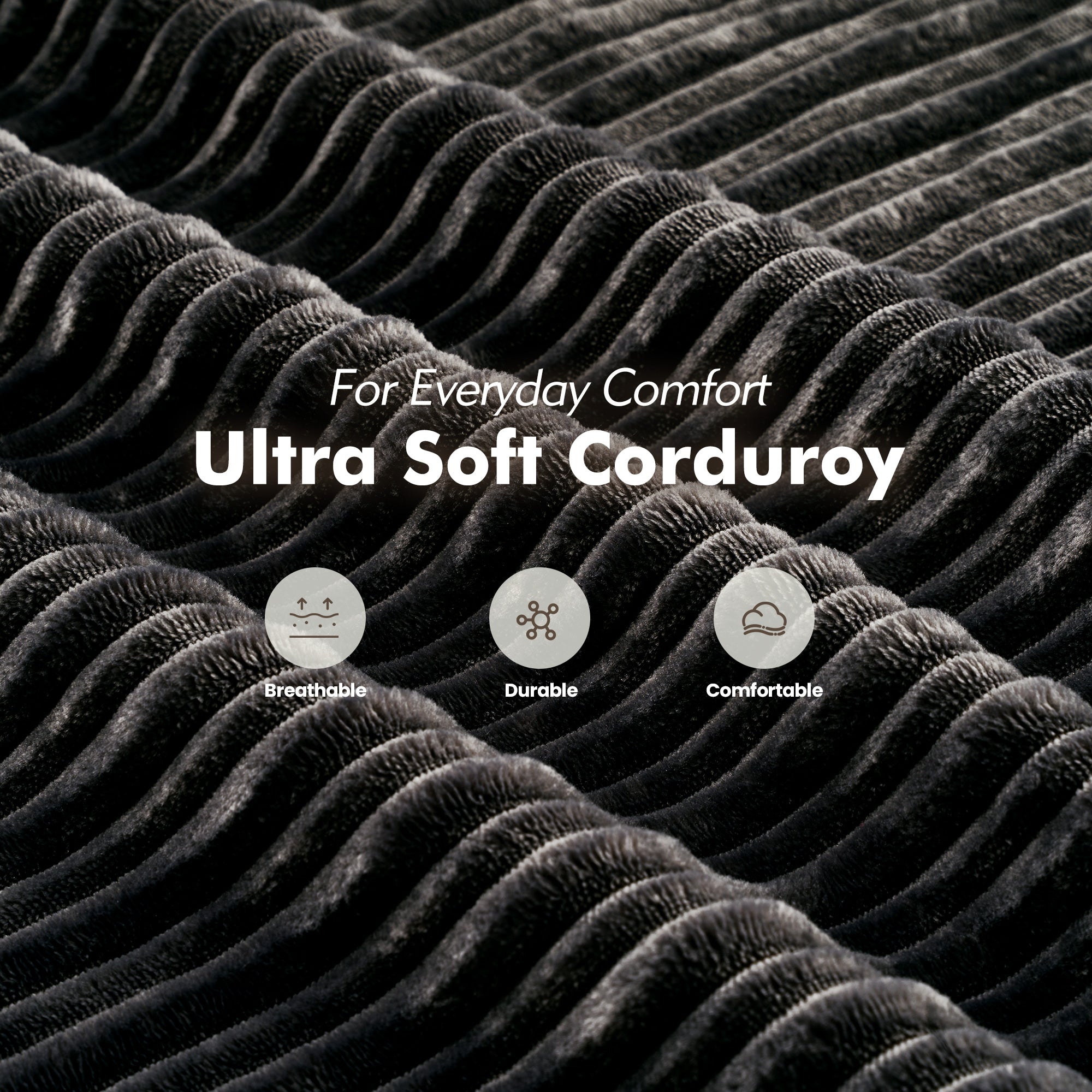 Ultra soft grey corduroy fabric, breathable, durable, and comfortable, perfect for Ovios folding sofa bed.