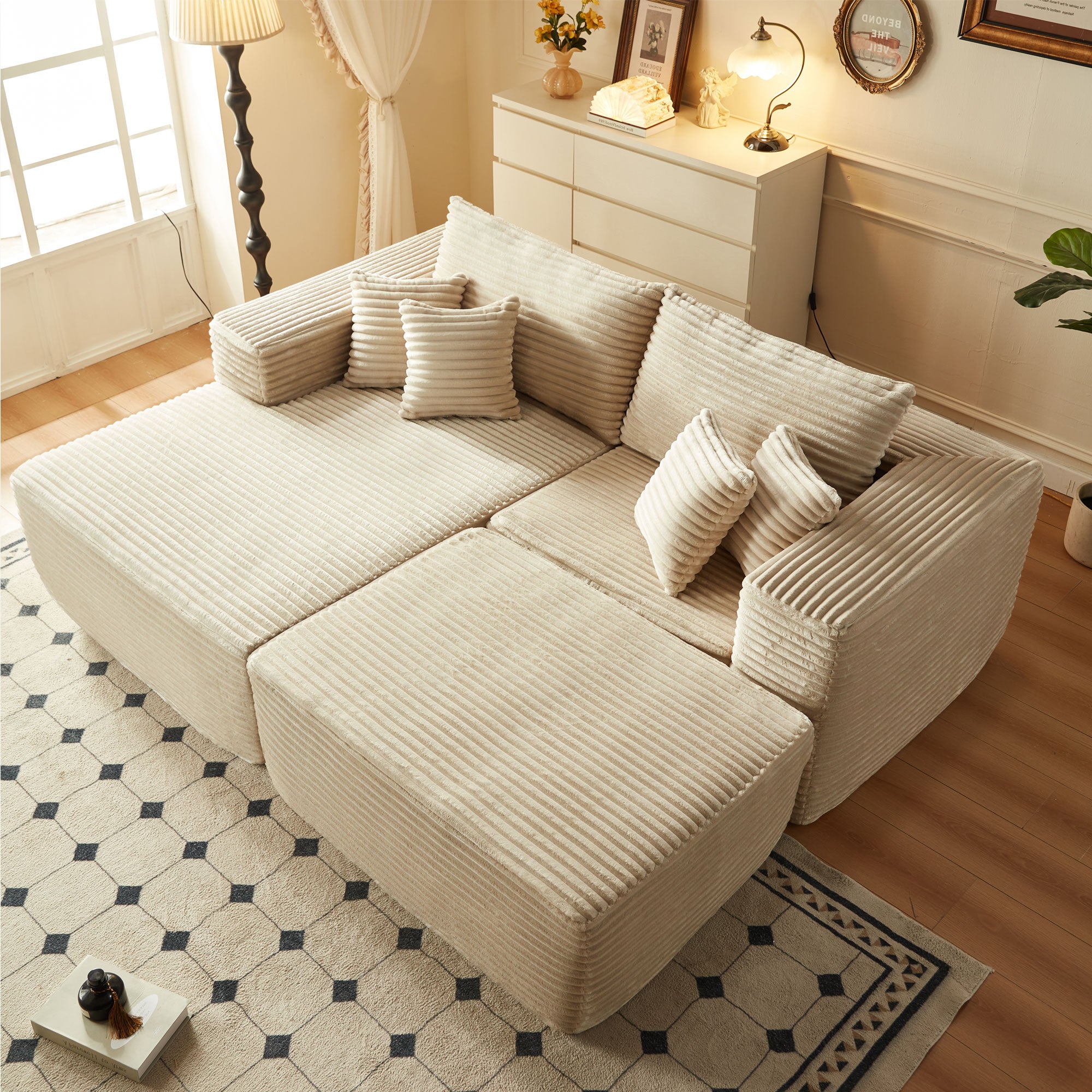 #Color_Beige Corduroy C|#Style_Left Chaise