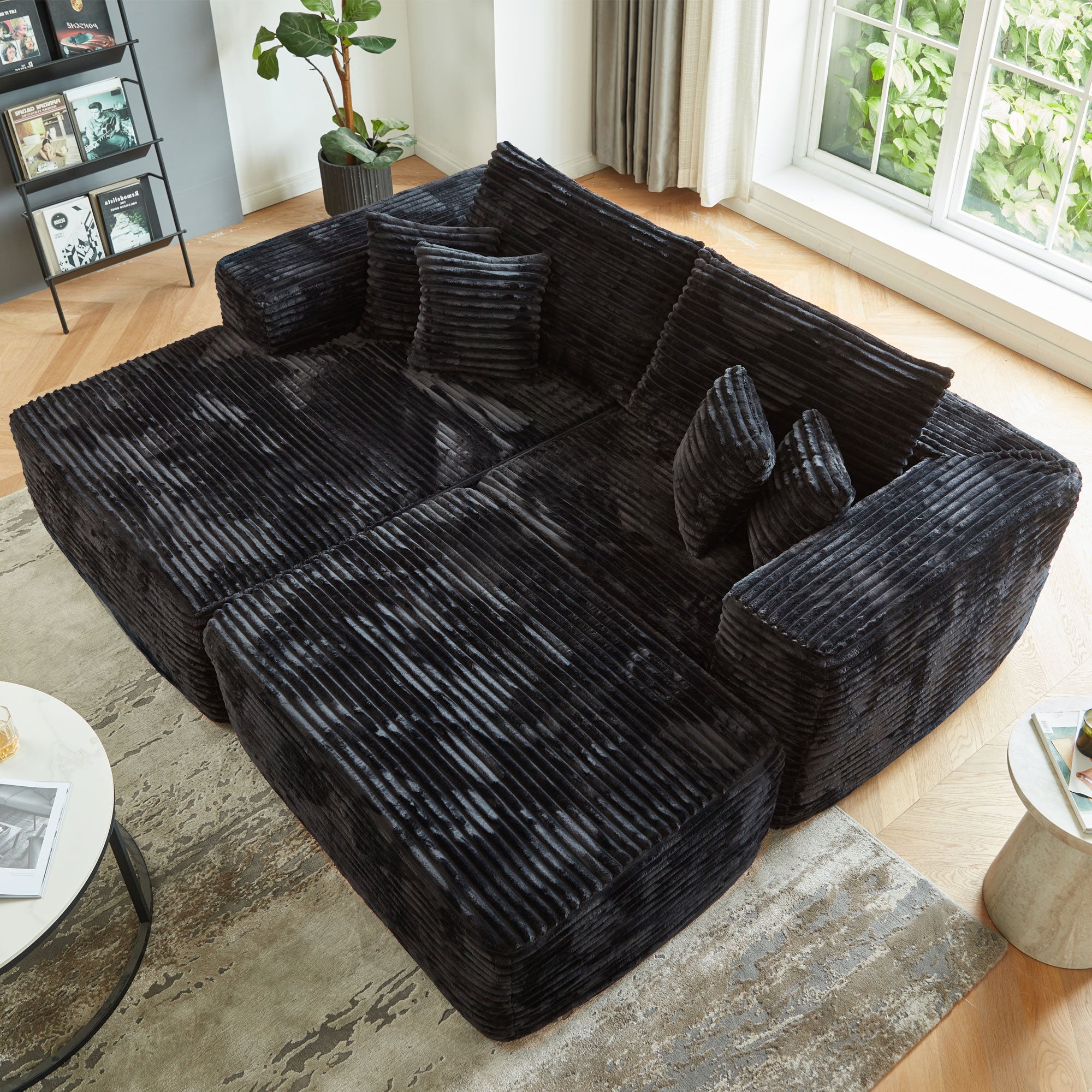 #Color_Black Corduroy C|#Style_Left Chaise