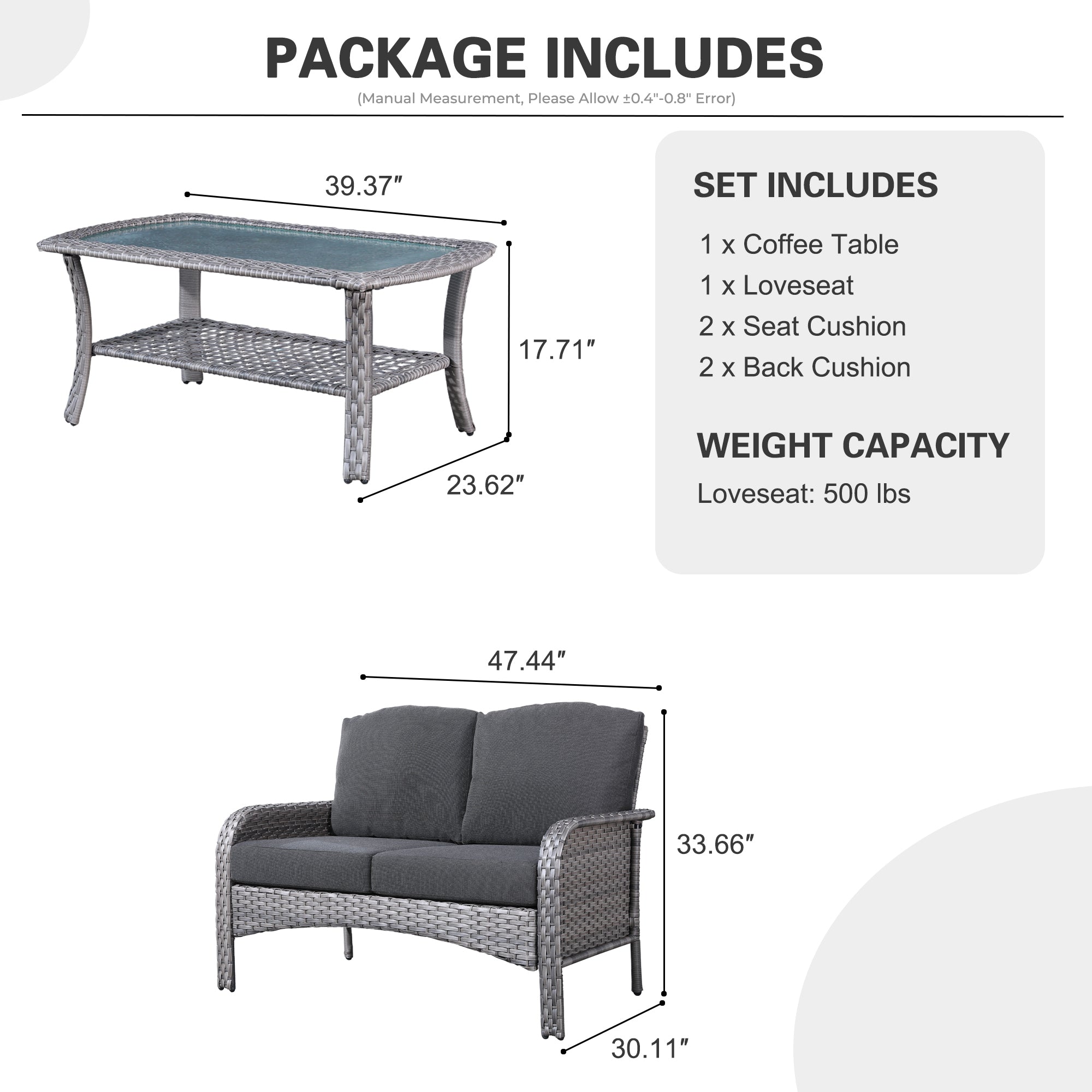 NDS Series - Outdoor Loveseat Set, 2-Piece