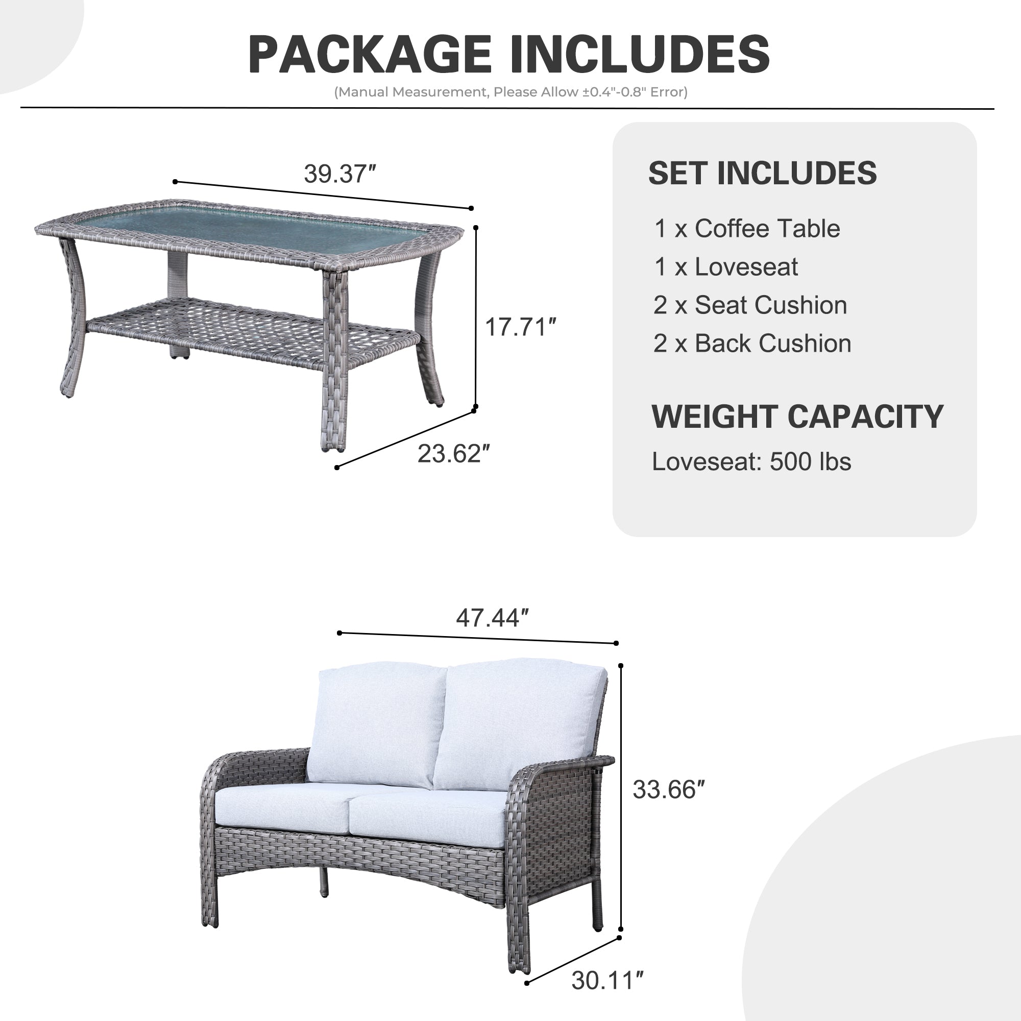 NDS Series - Outdoor Loveseat Set, 2-Piece