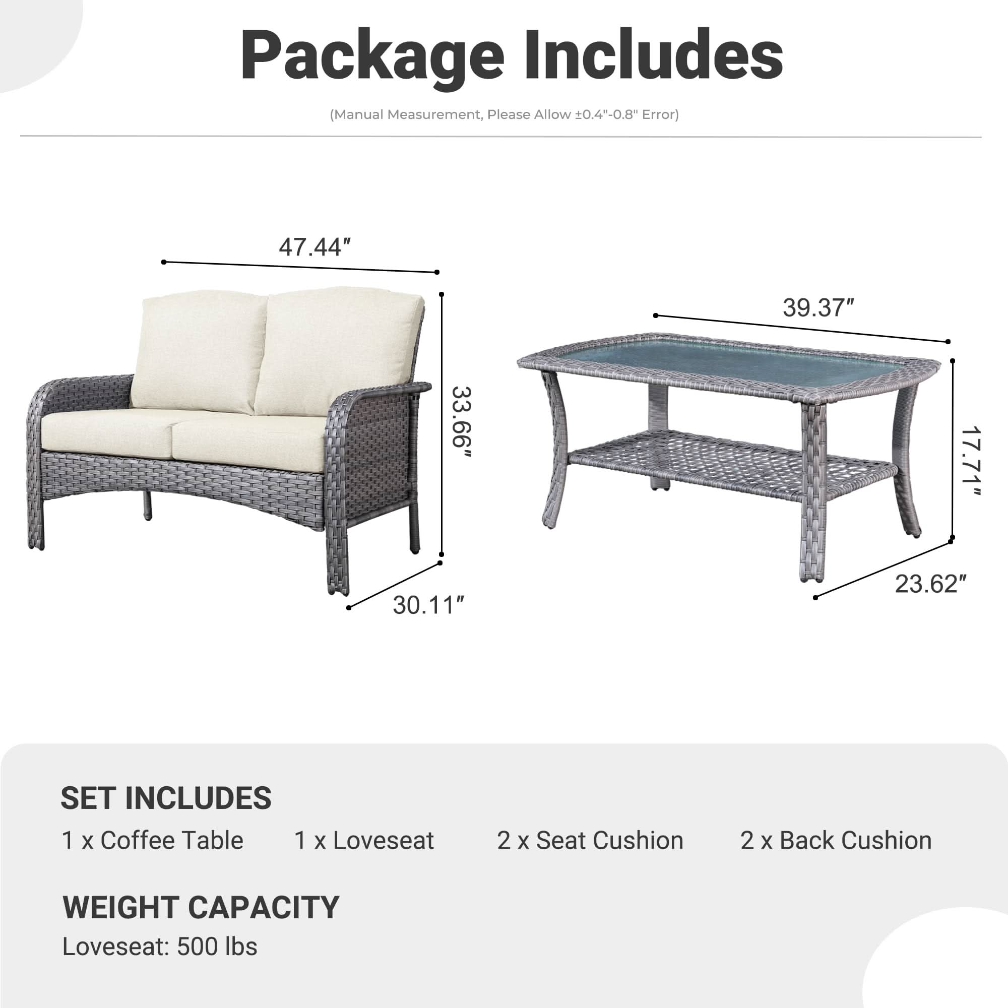 NDS Series - Outdoor Loveseat Set, 2-Piece