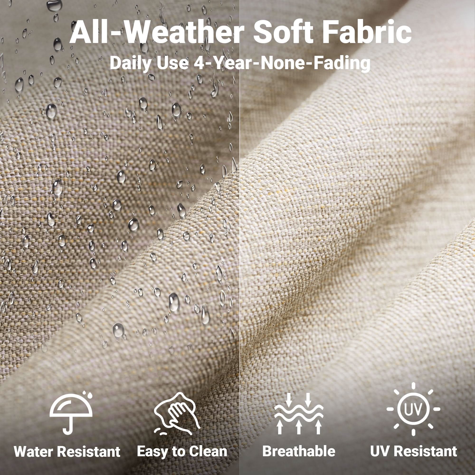 Ovios 6-Piece Wicker Patio Furniture Set, All-Weather Rattan Conversation Bistro Loveseat Chair and Table Set for Backyard