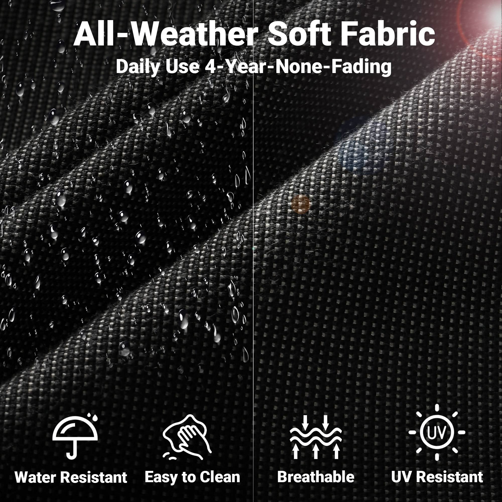 Ovios 6-Piece Wicker Patio Furniture Set, All-Weather Rattan Conversation Bistro Loveseat Chair and Table Set for Backyard