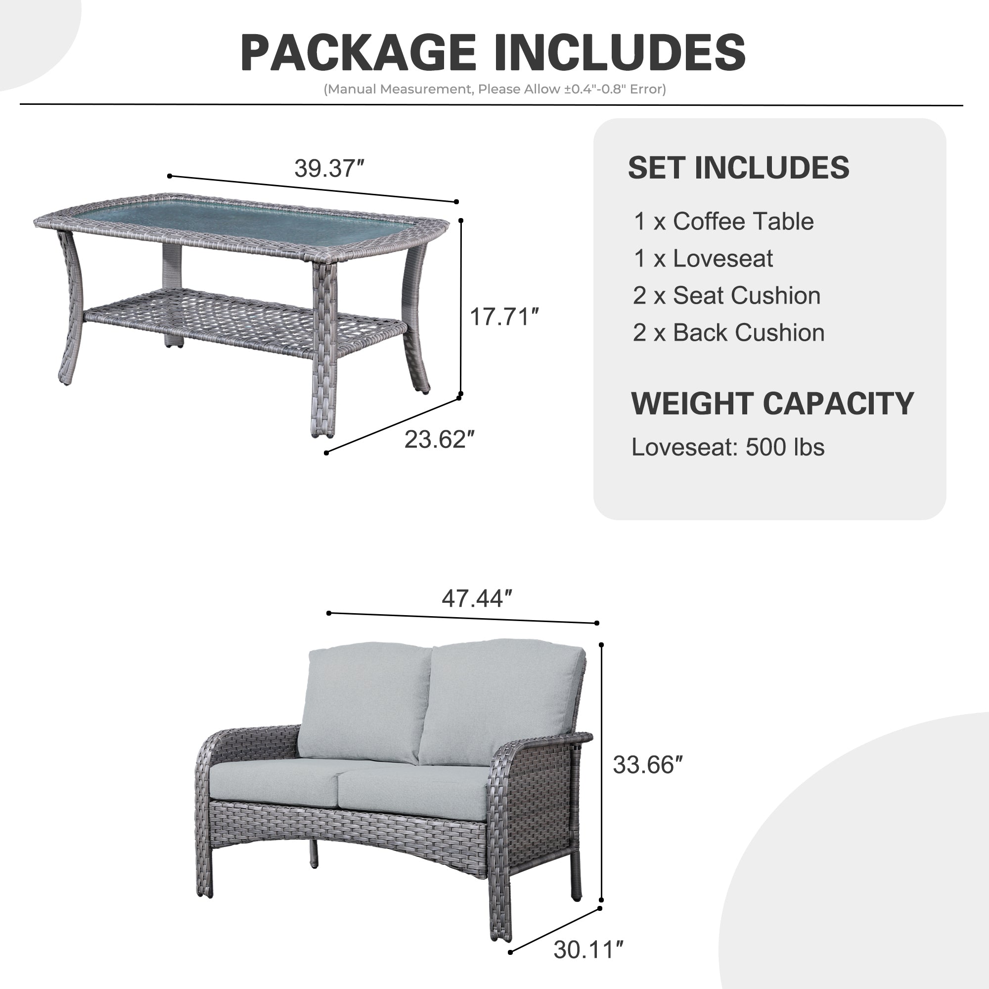 NDS Series - Outdoor Loveseat Set, 2-Piece