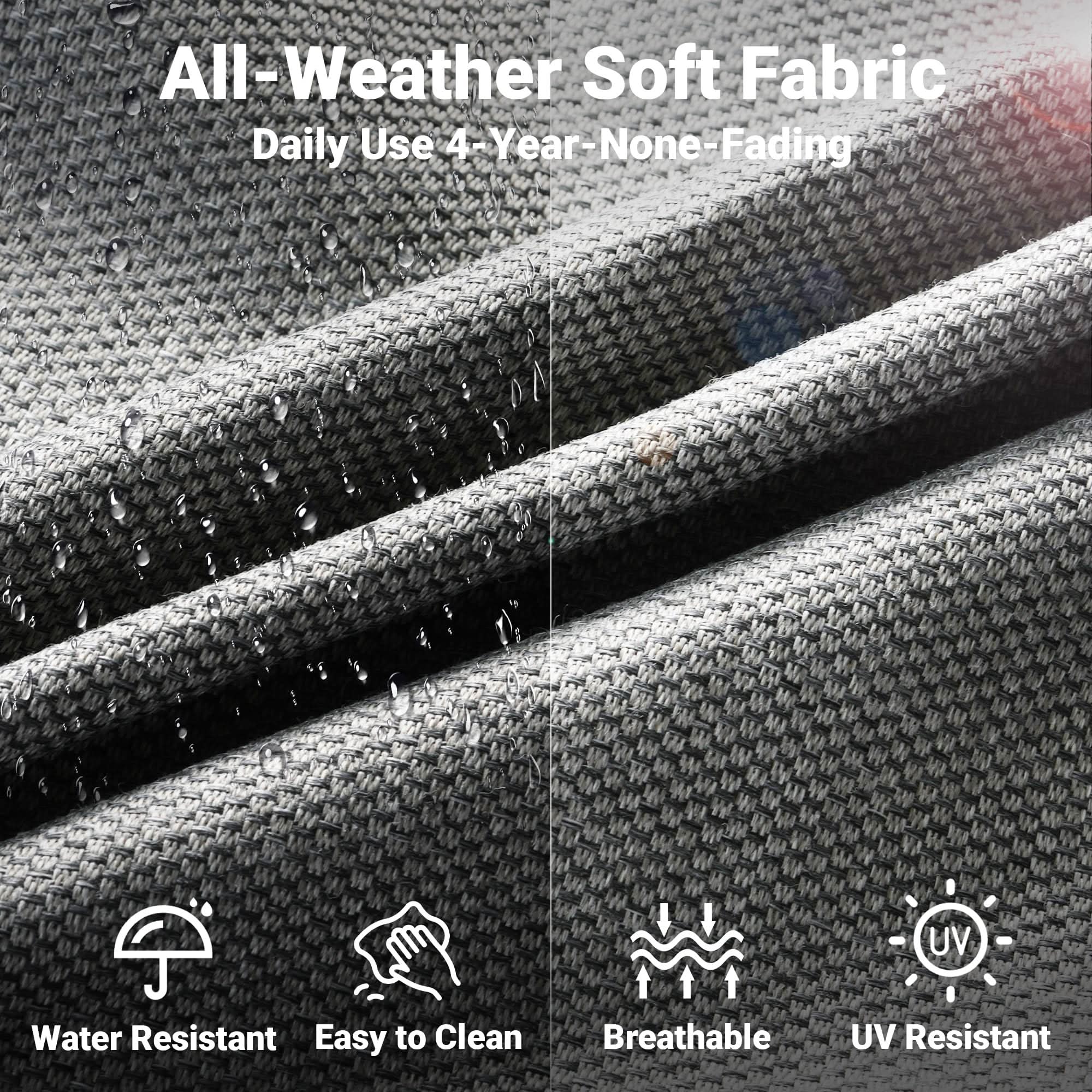 Ovios 6-Piece Wicker Patio Furniture Set, All-Weather Rattan Conversation Bistro Loveseat Chair and Table Set for Backyard