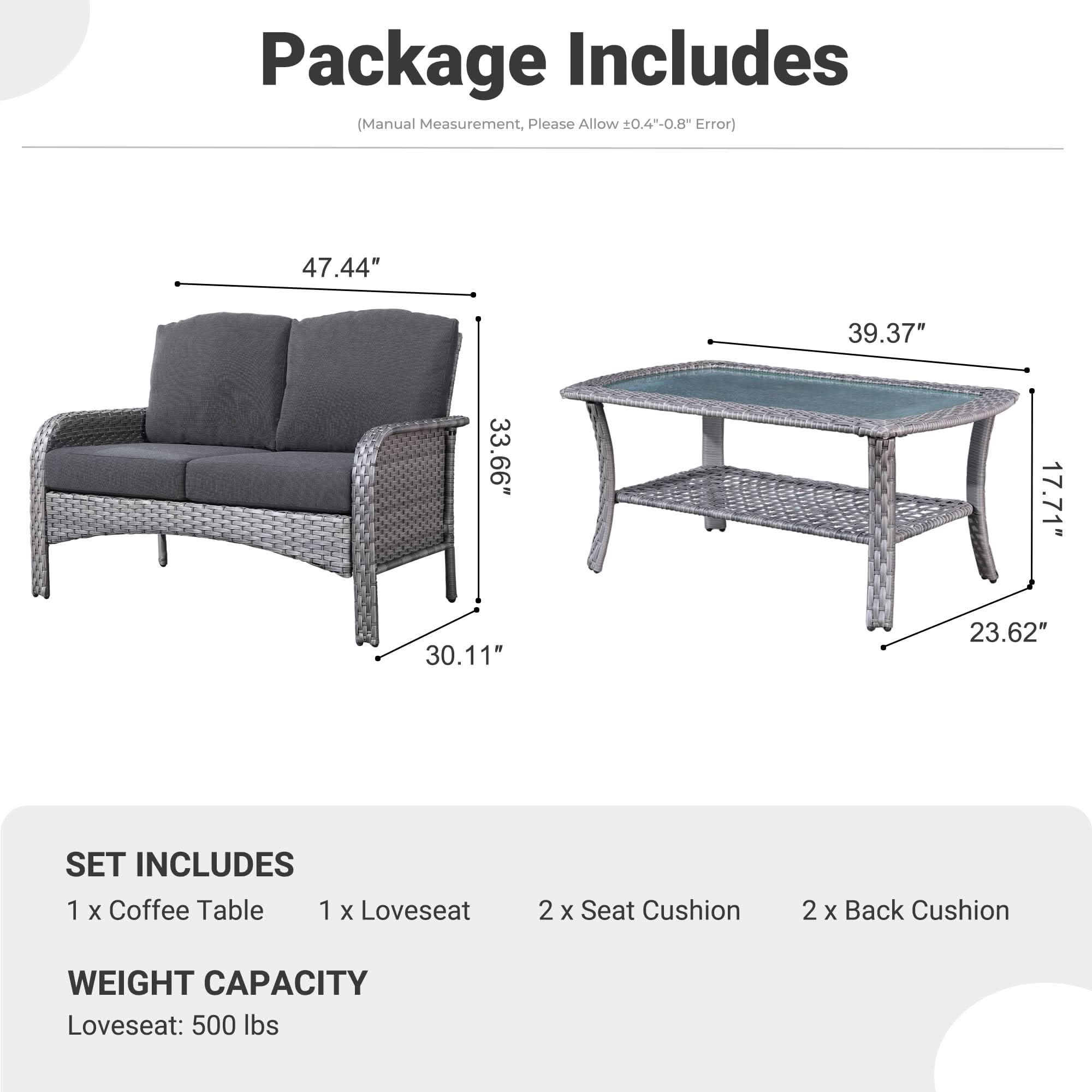 NDS Series - Outdoor Loveseat Set, 2-Piece