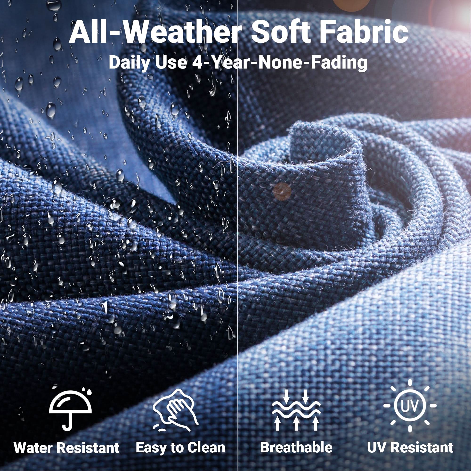 Ovios 6-Piece Wicker Patio Furniture Set, All-Weather Rattan Conversation Bistro Loveseat Chair and Table Set for Backyard