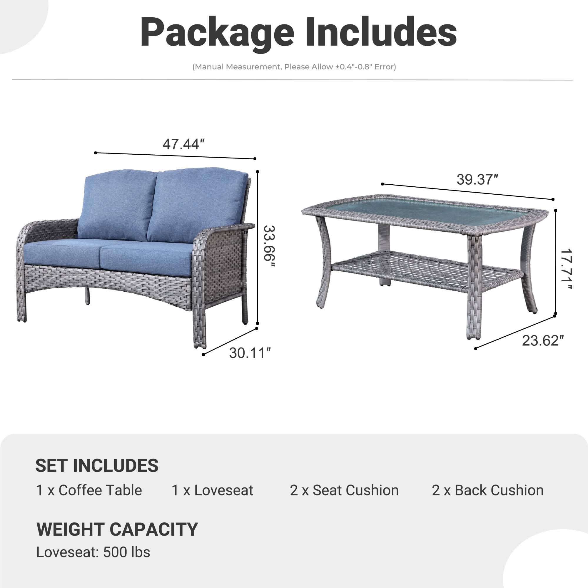 NDS Series - Outdoor Loveseat Set, 2-Piece