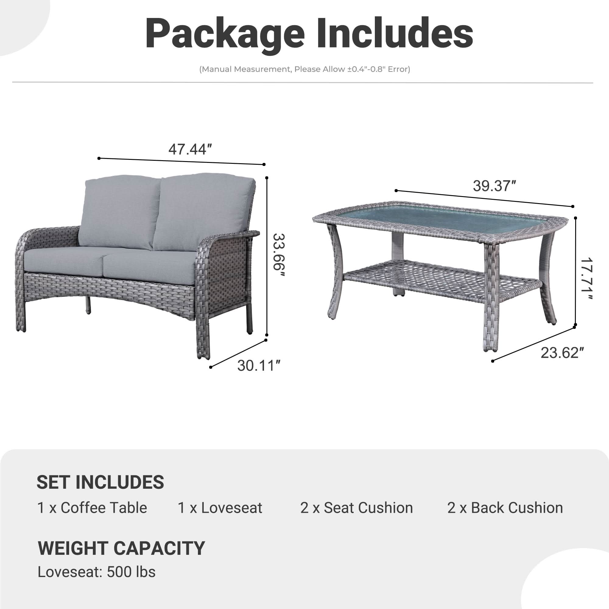 NDS Series - Outdoor Loveseat Set, 2-Piece