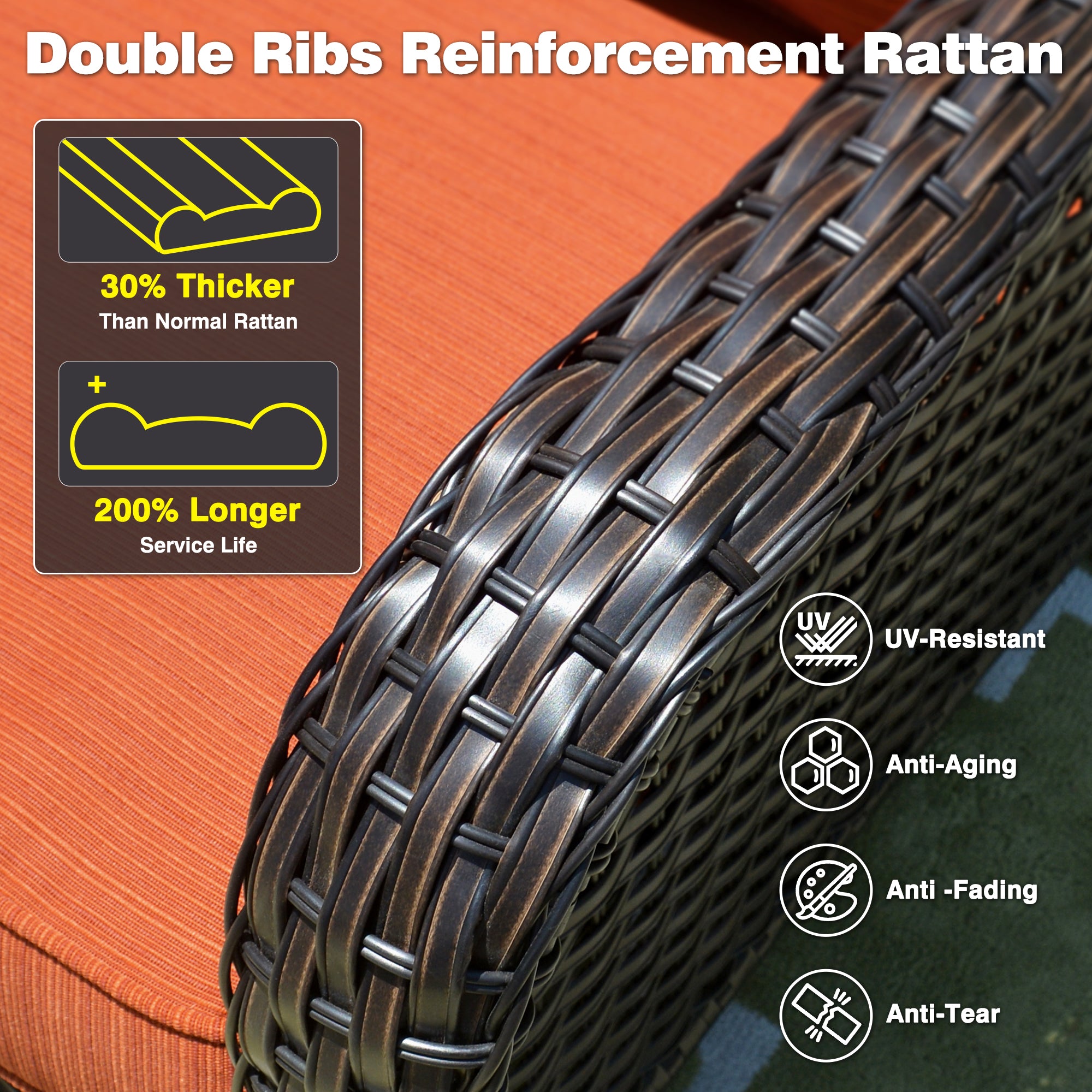 #Color_Brown Wicker Orange Cushion|#Finish_Brown Wicker A