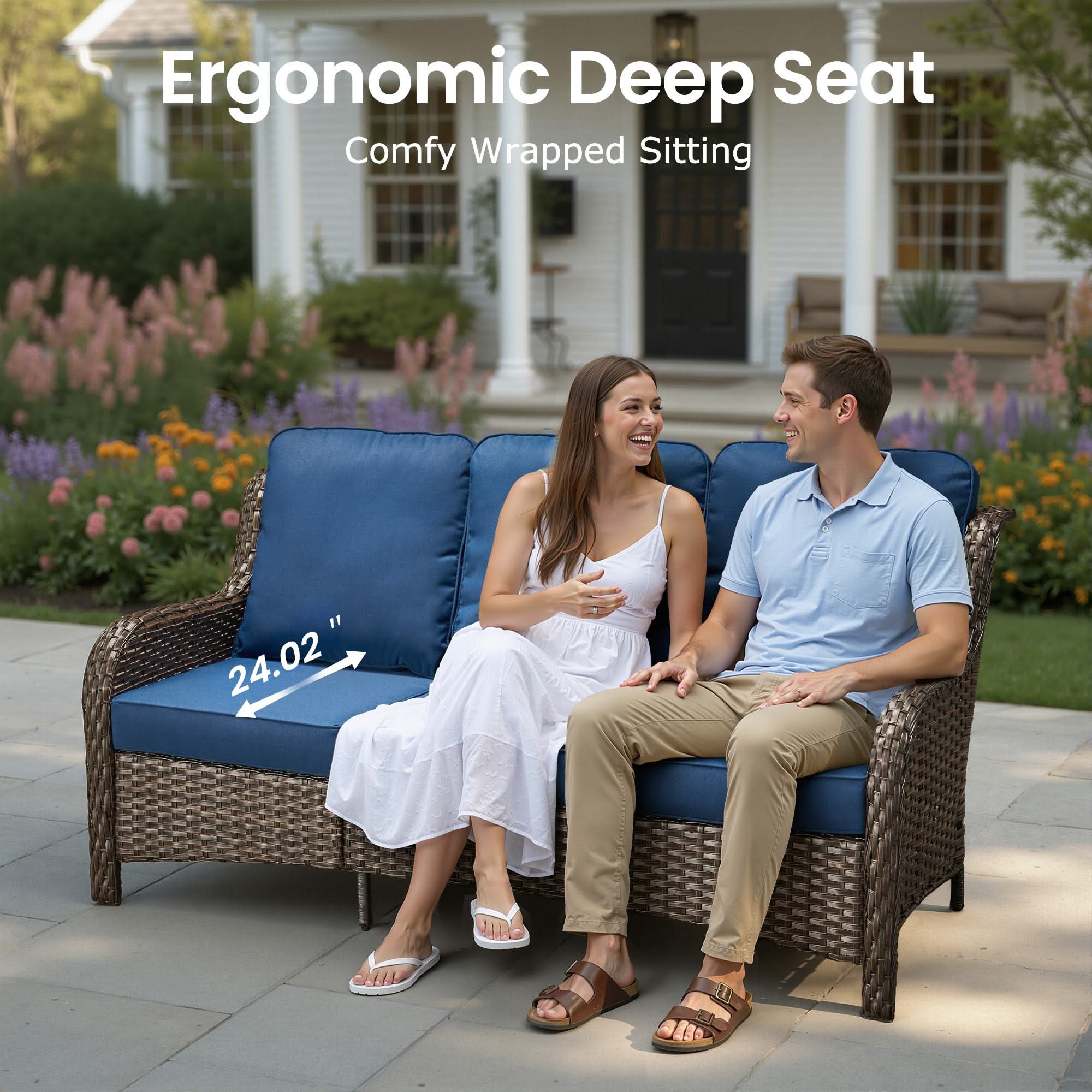 OVIOS Outdoor Wicker Patio Furniture Set