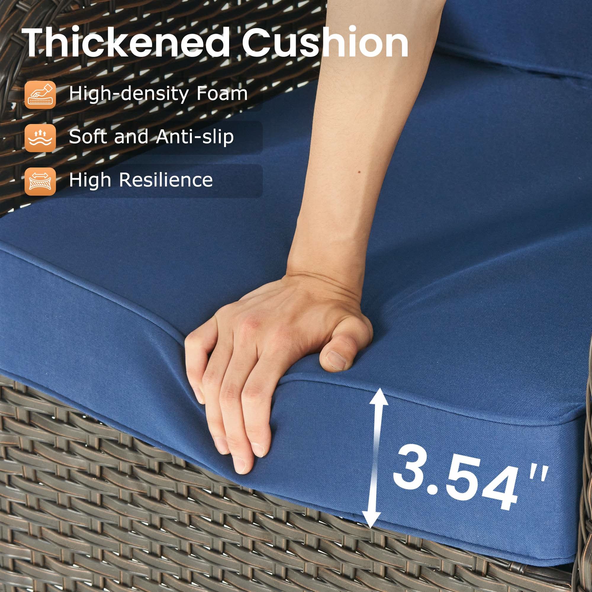 OVIOS Outdoor Wicker Patio Furniture Set