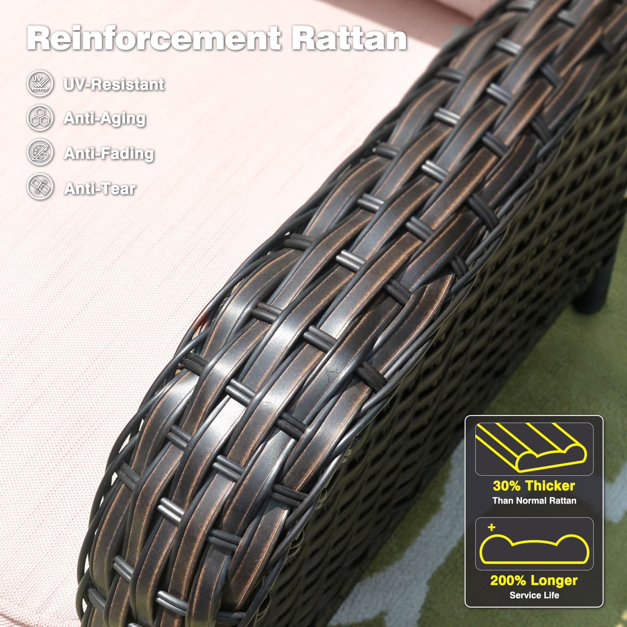 OVIOS Patio 6-Piece Conversation Set with 42'' Rectangle Propane Fire Pit Table Kenard