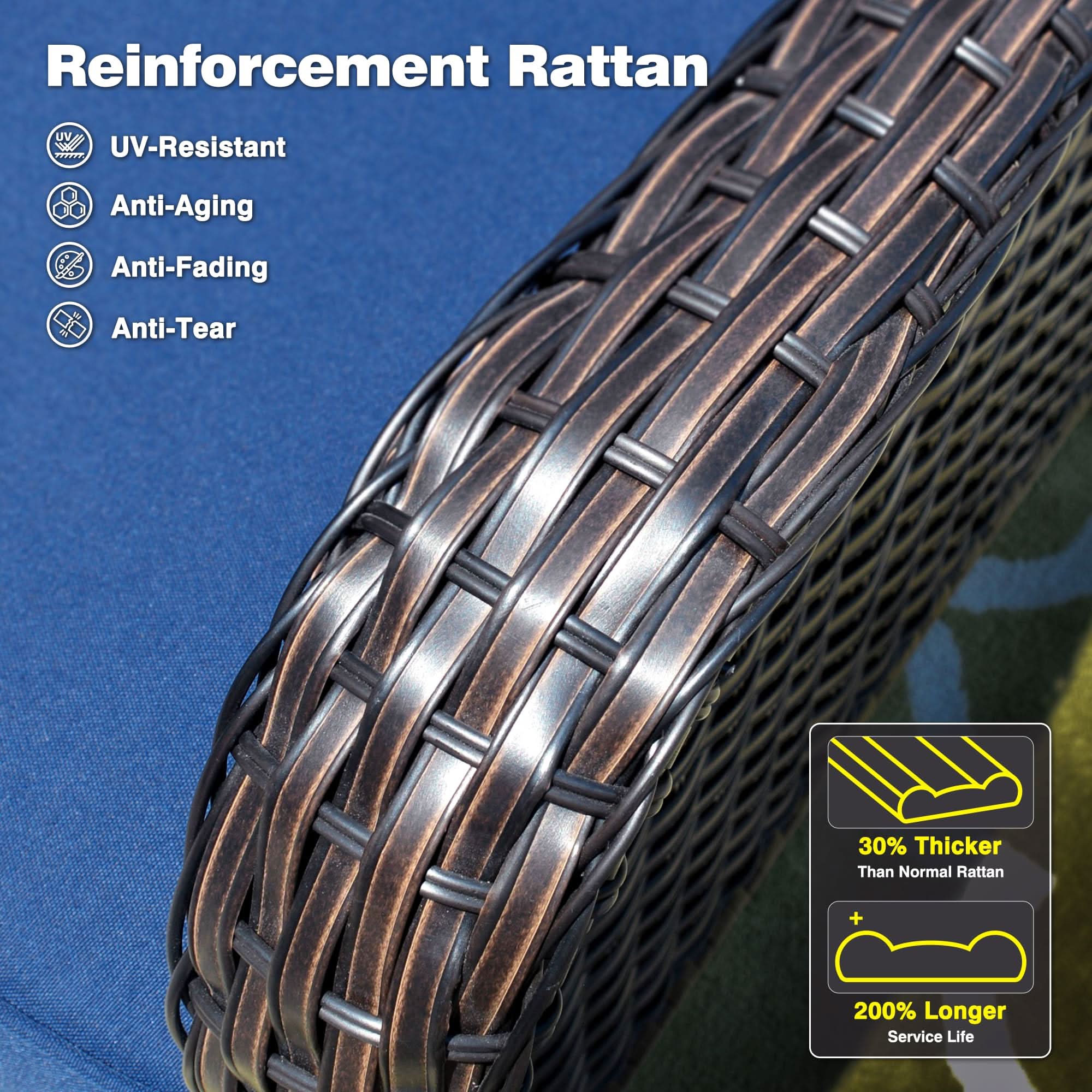 OVIOS Patio 6-Piece Conversation Set with 42'' Rectangle Propane Fire Pit Table Kenard