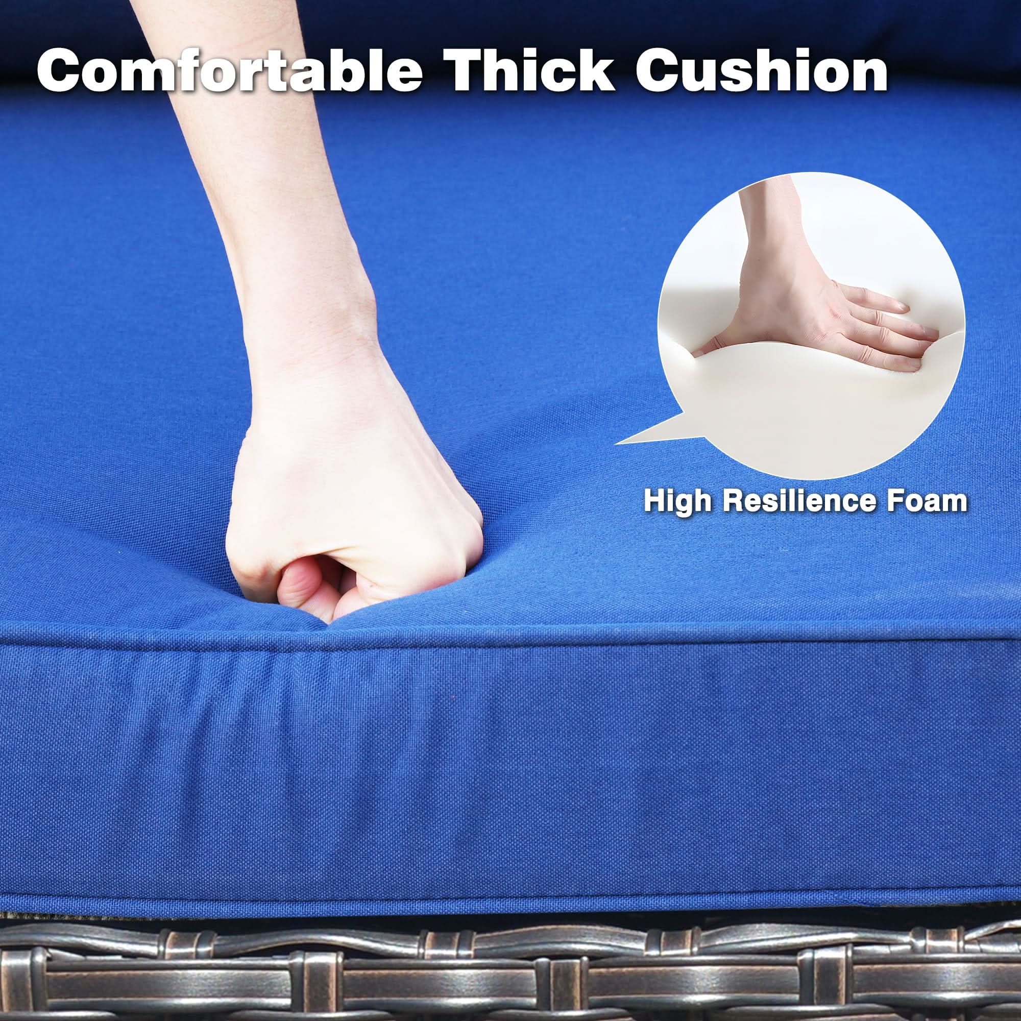 OVIOS Patio 6-Piece Conversation Set with 42'' Rectangle Propane Fire Pit Table Kenard