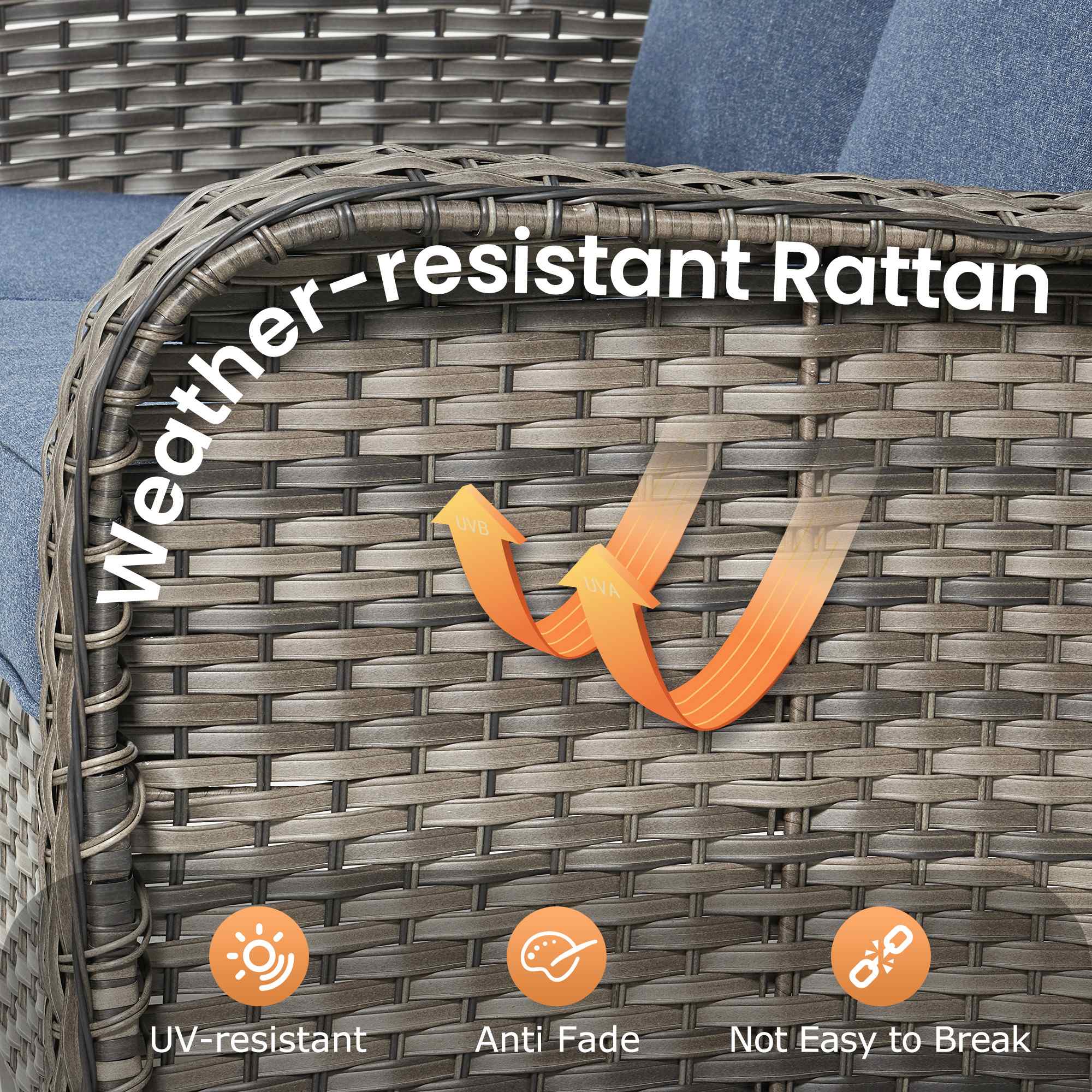 OVIOS Outdoor Wicker Patio Furniture Set