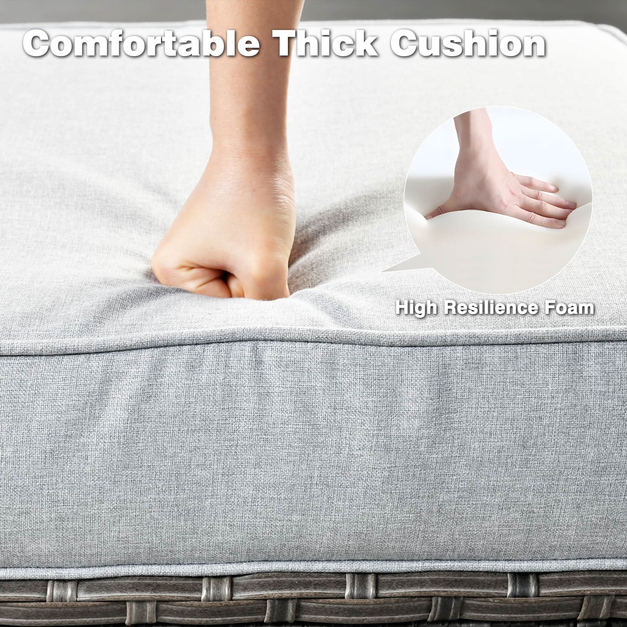 Ovios 10 Pieces Patio Furniture Set with Fire Pit Table Outdoor Wicker Sofa Loveseat and Swivel Rocking Glider Chairs