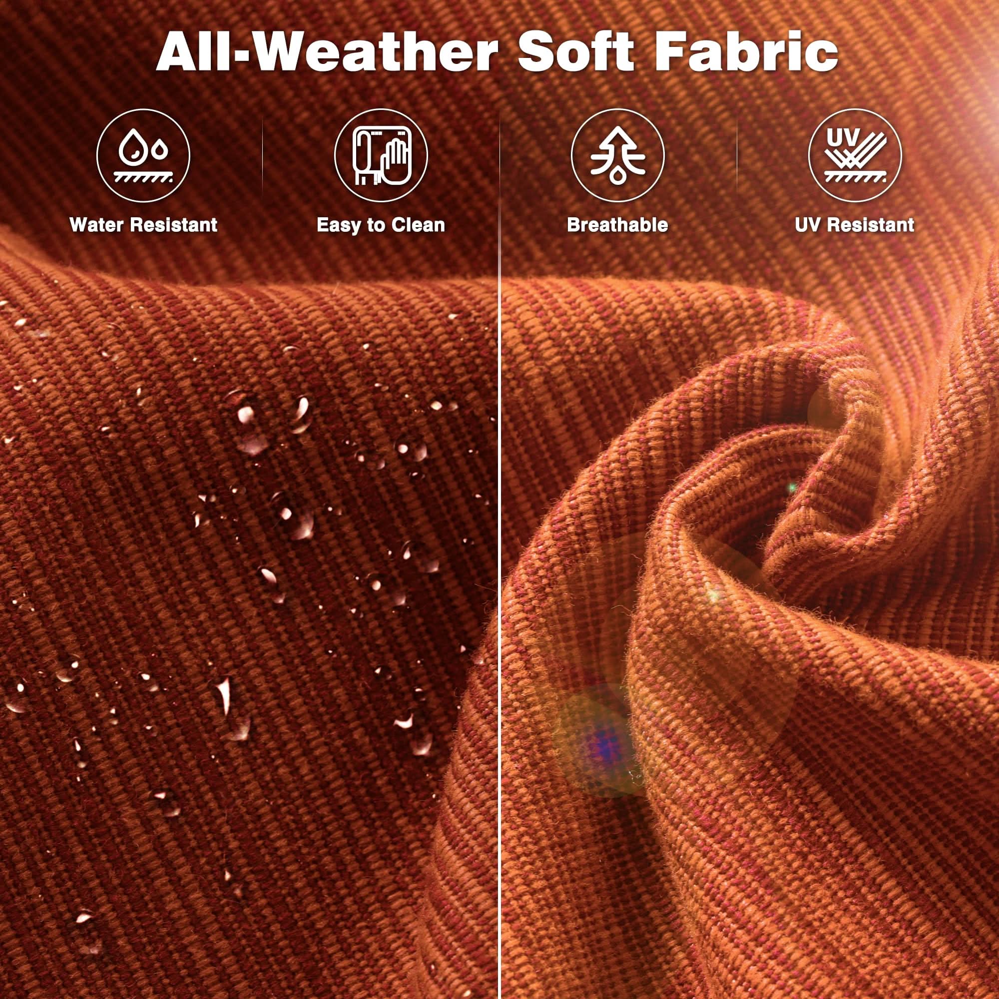 OVIOS Patio 6-Piece Conversation Set with 42'' Rectangle Propane Fire Pit Table Kenard