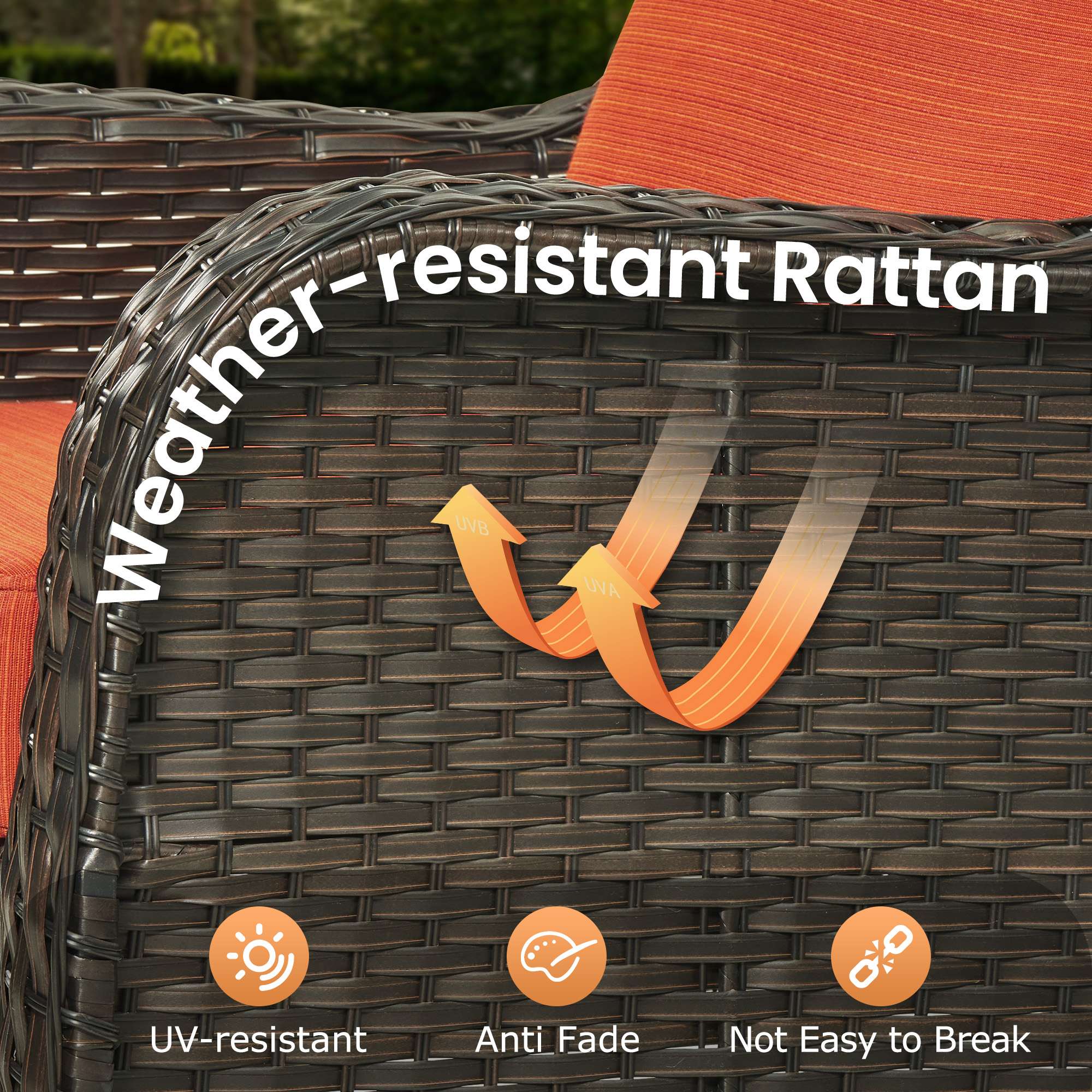 Ovios Patio Furniture Set 7-Piece With Cushions Kenard Curved Handrest