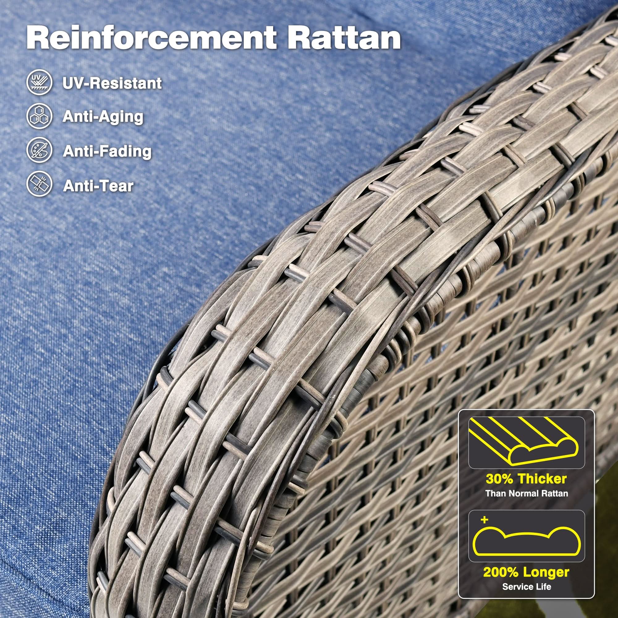 OVIOS Patio 6-Piece Conversation Set with 42'' Rectangle Propane Fire Pit Table Kenard