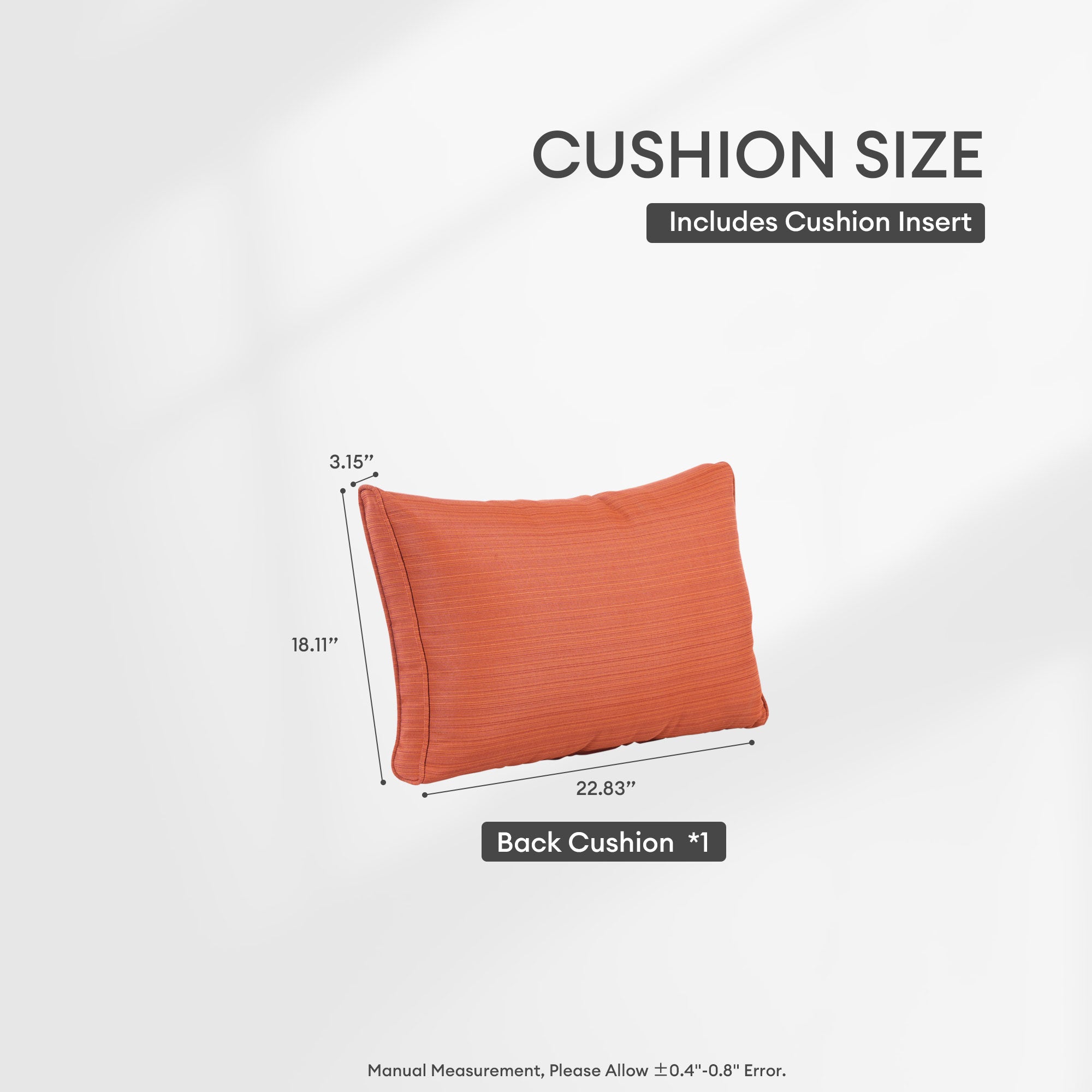 OVIOS Vultros Series Replacement Seat, Back, Ottoman Cushion (Refer to the Dimension in Description)