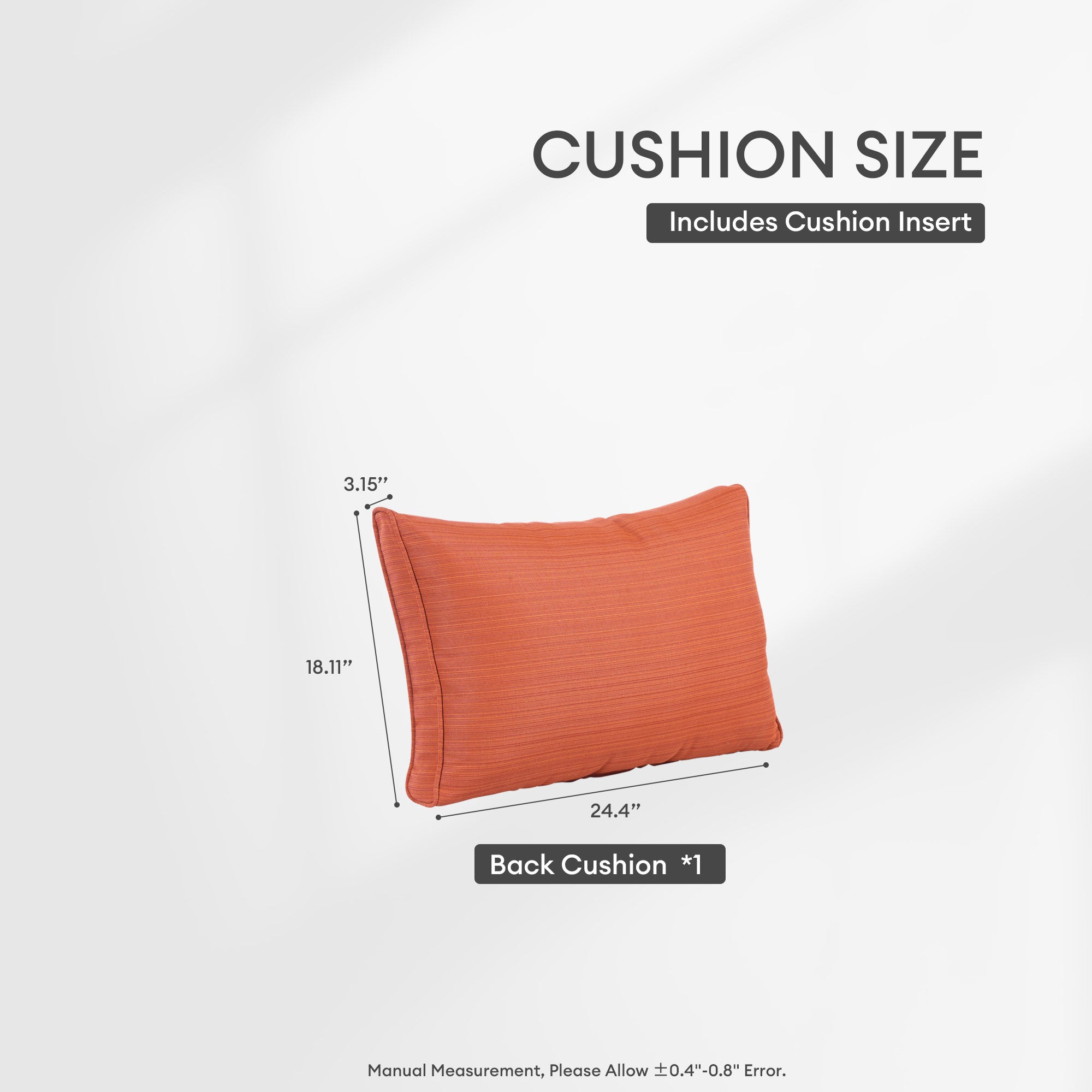 OVIOS Vultros Series Replacement Seat, Back, Ottoman Cushion (Refer to the Dimension in Description)