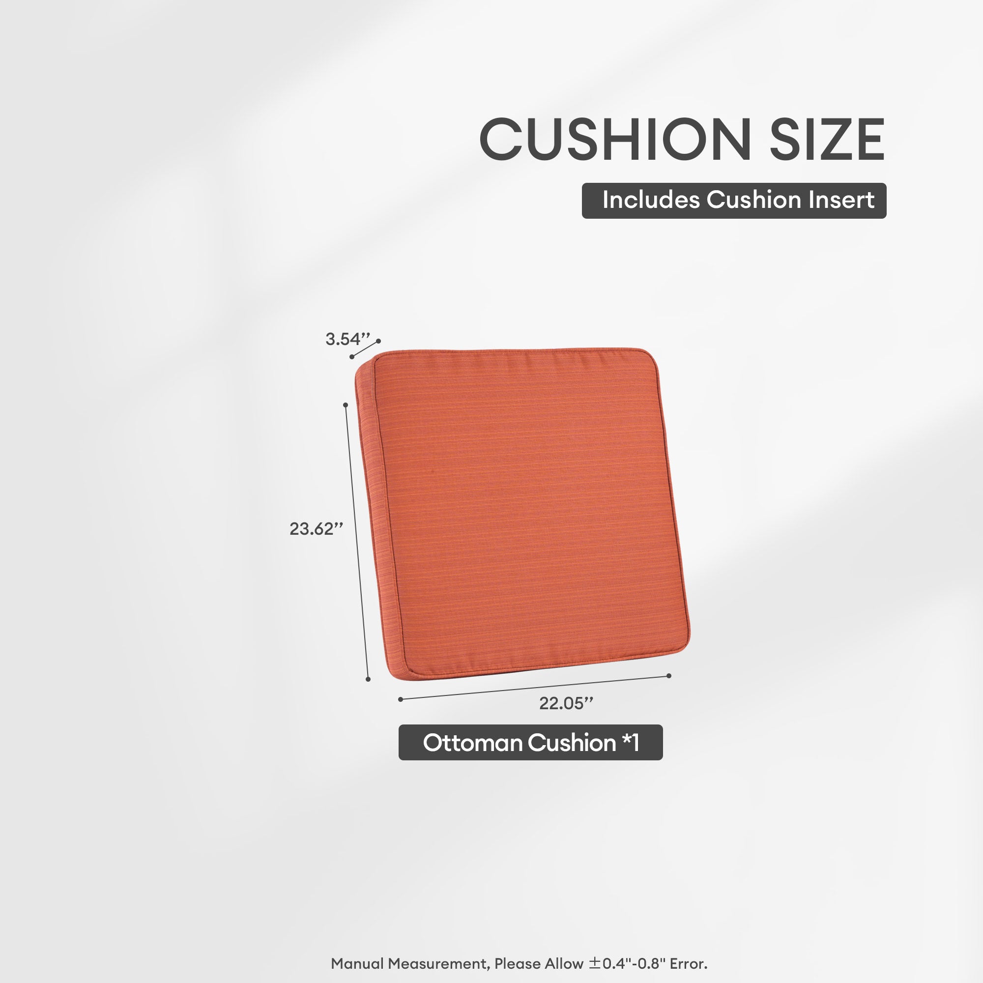 OVIOS Vultros Series Replacement Seat, Back, Ottoman Cushion (Refer to the Dimension in Description)