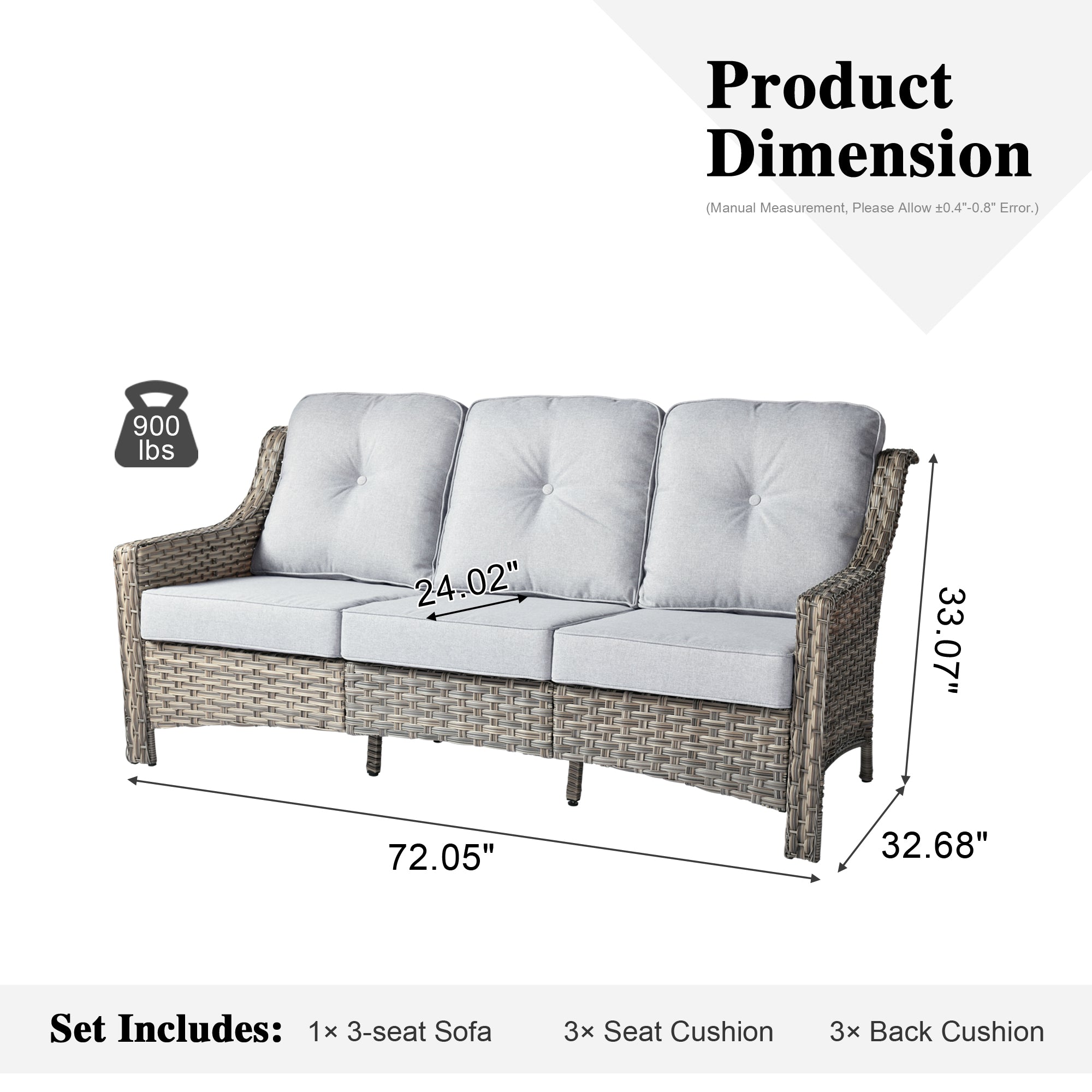 Ovios Outdoor 3-Seat Sofa PAD Series