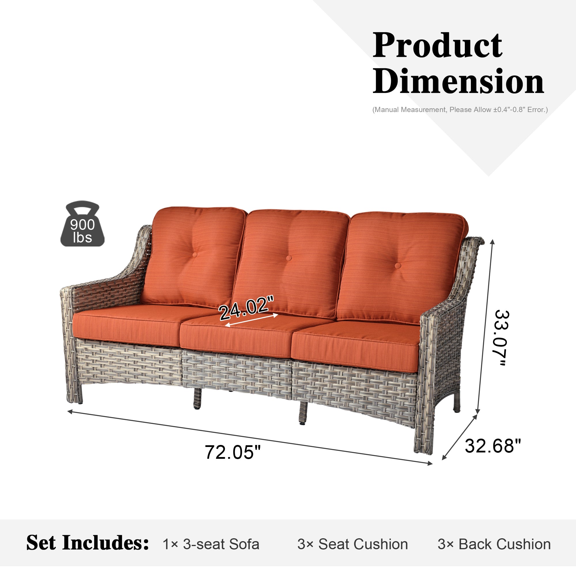 Ovios Outdoor 3-Seat Sofa PAD Series